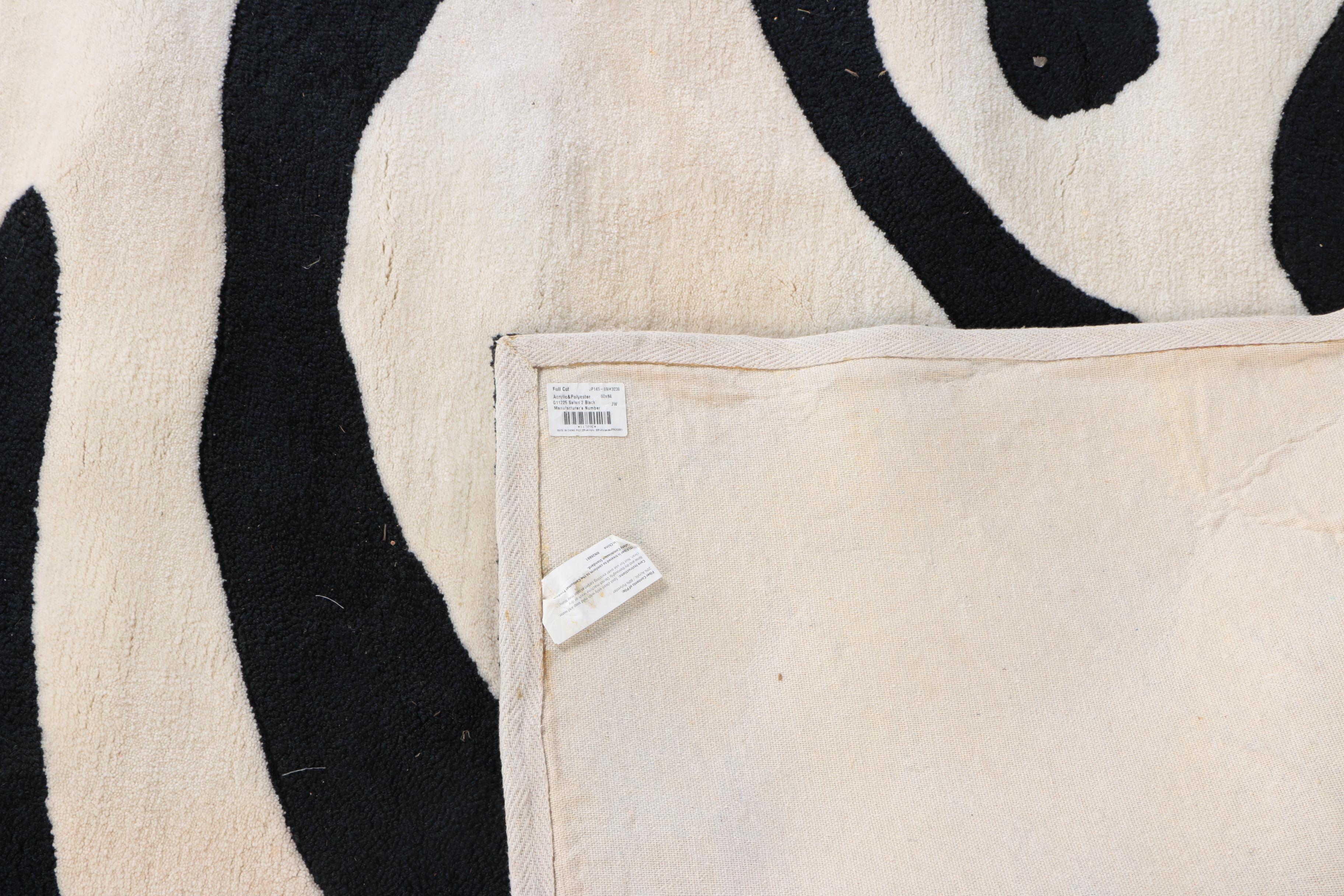 Tufted Zebra-Pattern Area Rug