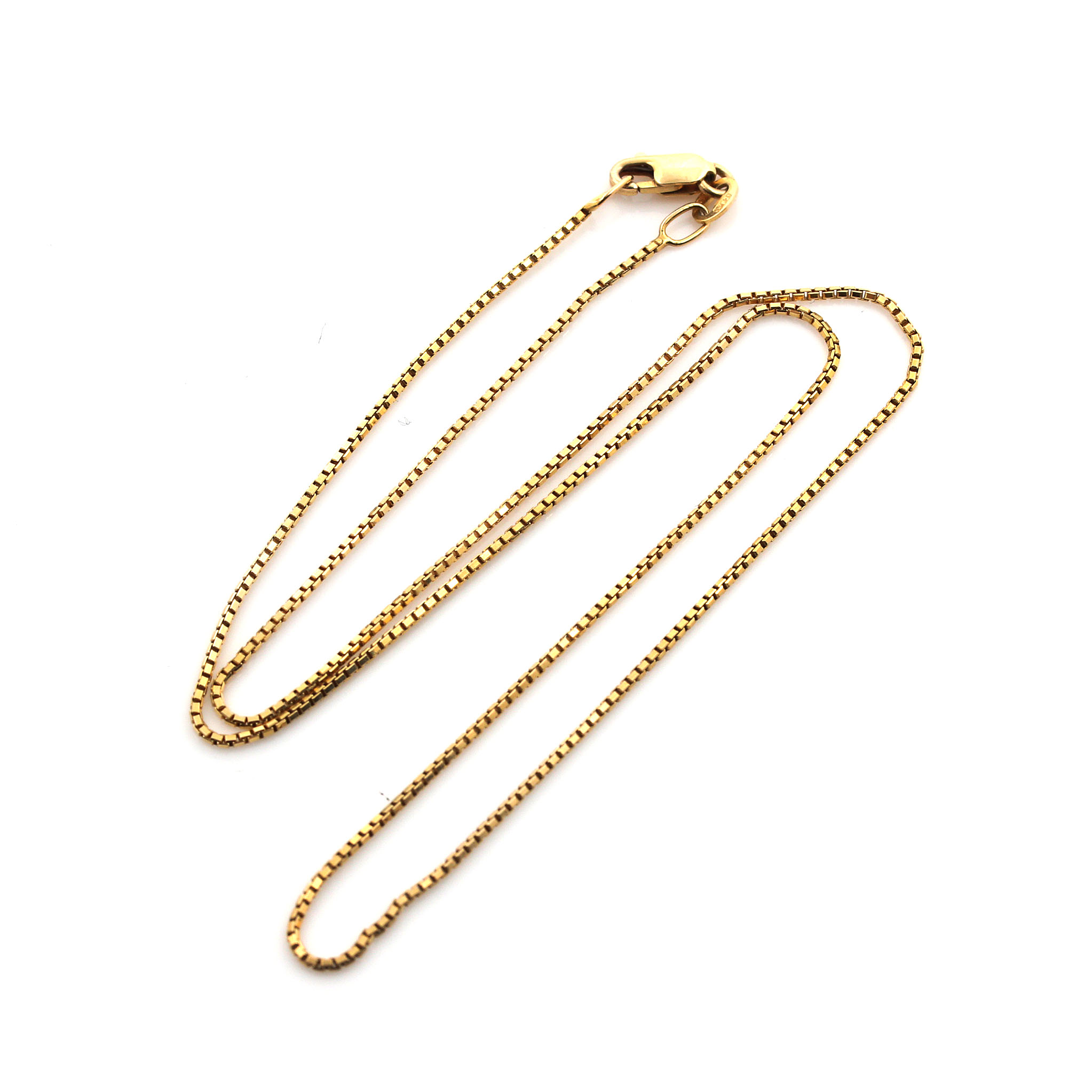 14K Yellow Gold Box Link Chain Necklace