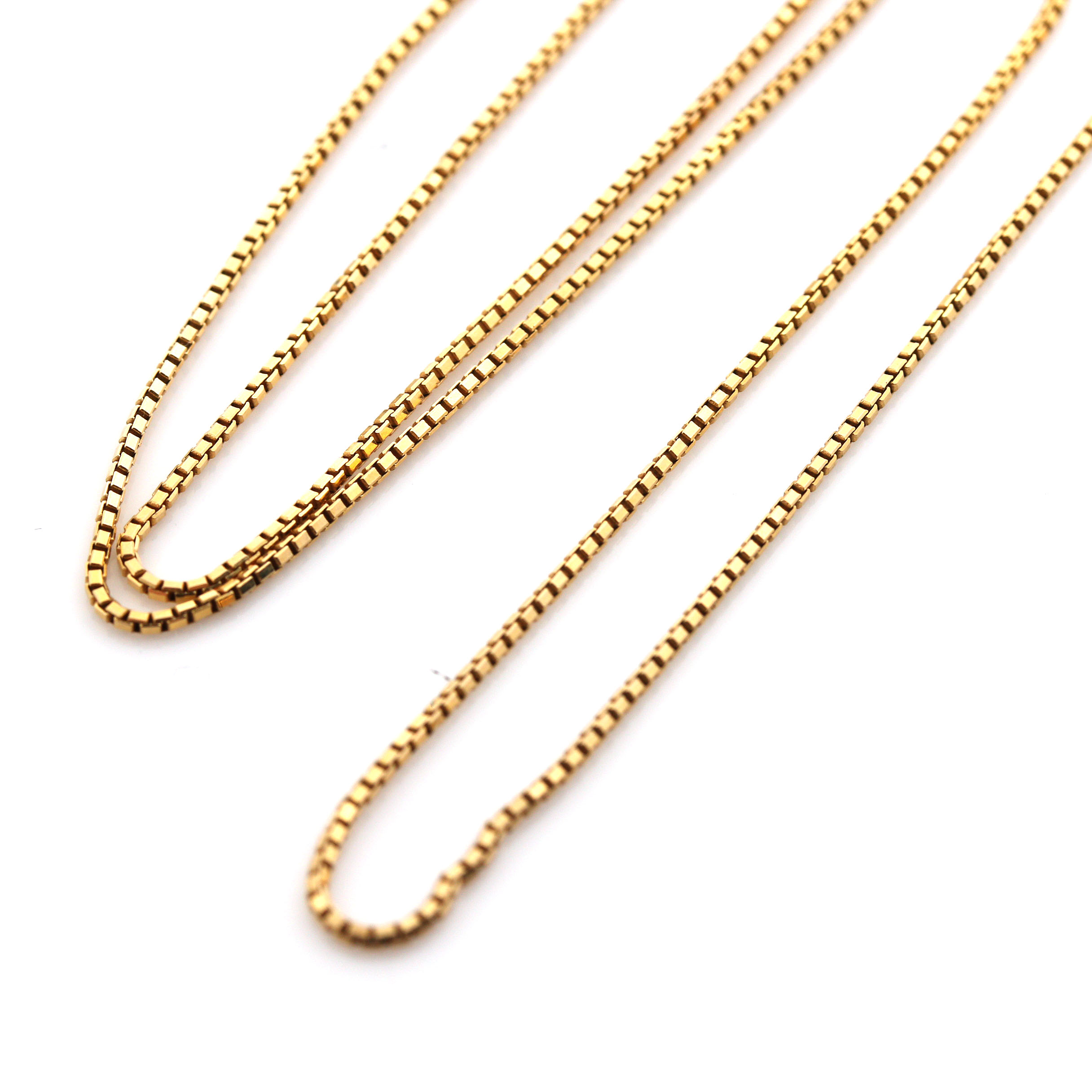 14K Yellow Gold Box Link Chain Necklace