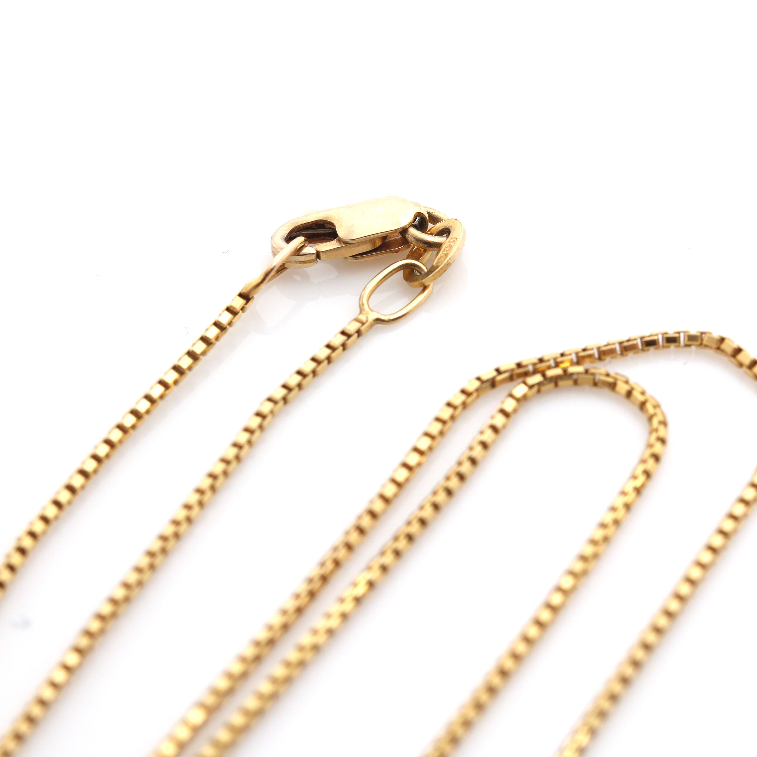 14K Yellow Gold Box Link Chain Necklace