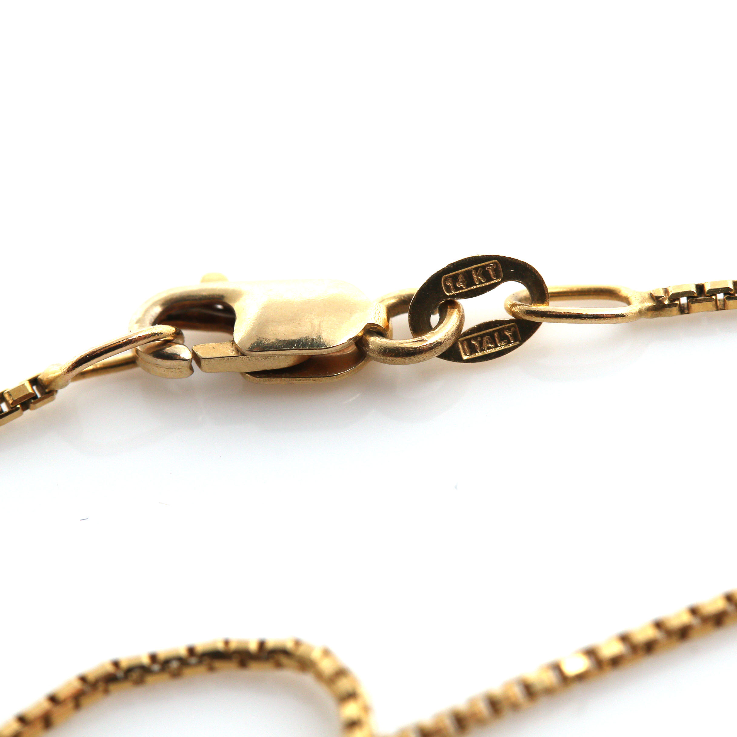 14K Yellow Gold Box Link Chain Necklace