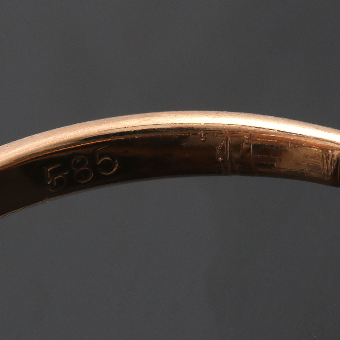 14K Yellow Gold Opal Bypass Ring