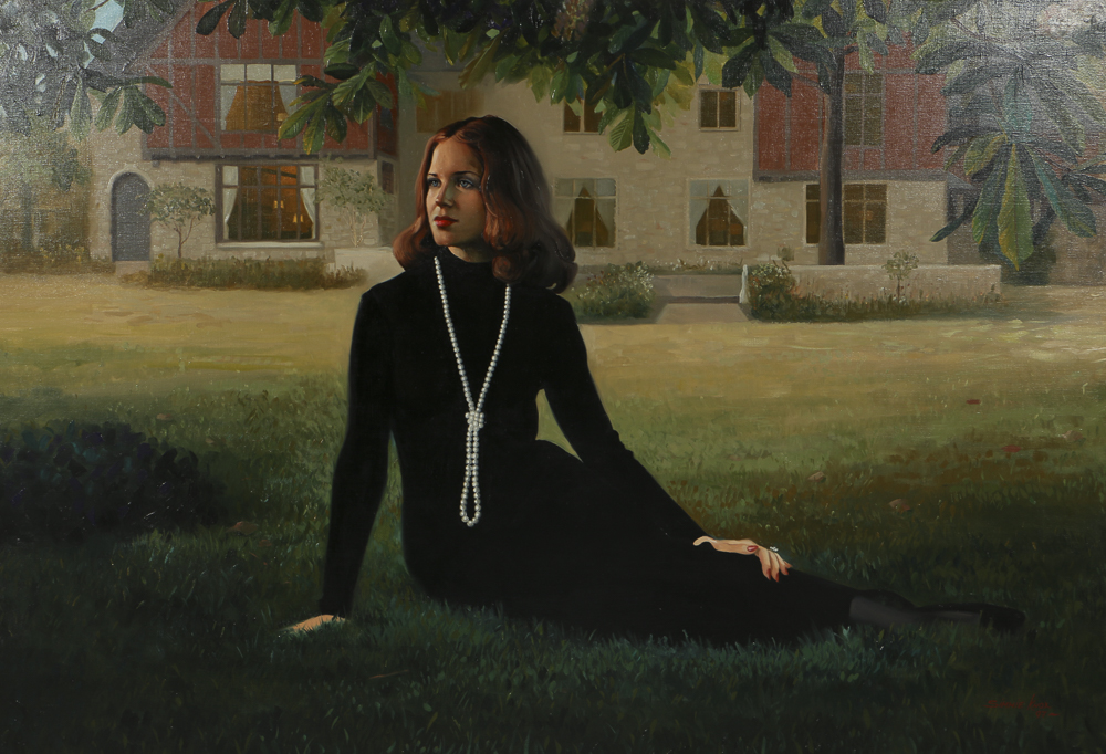 Simmie Knox Oil Painting on Canvas Portrait of a Reclining Woman