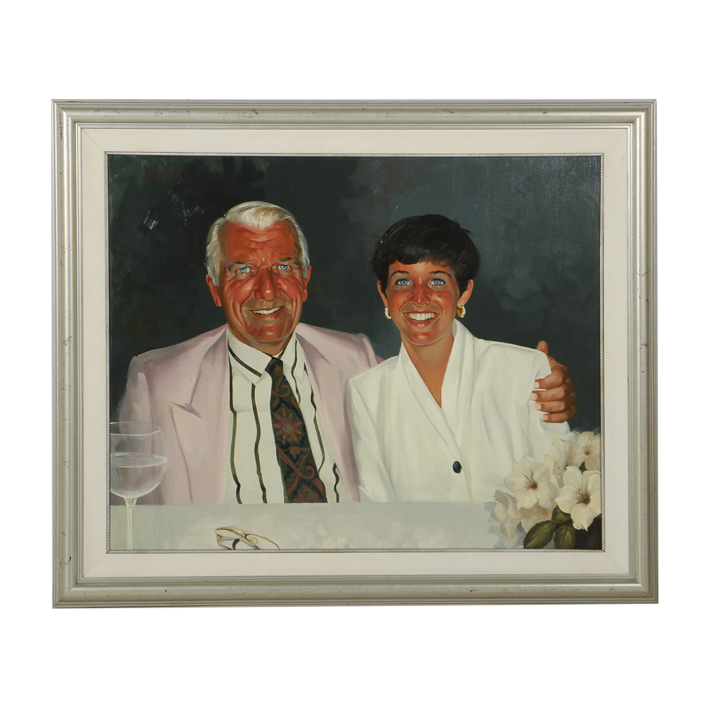 Simmie Knox Oil Painting on Canvas Portrait of a Man and Woman