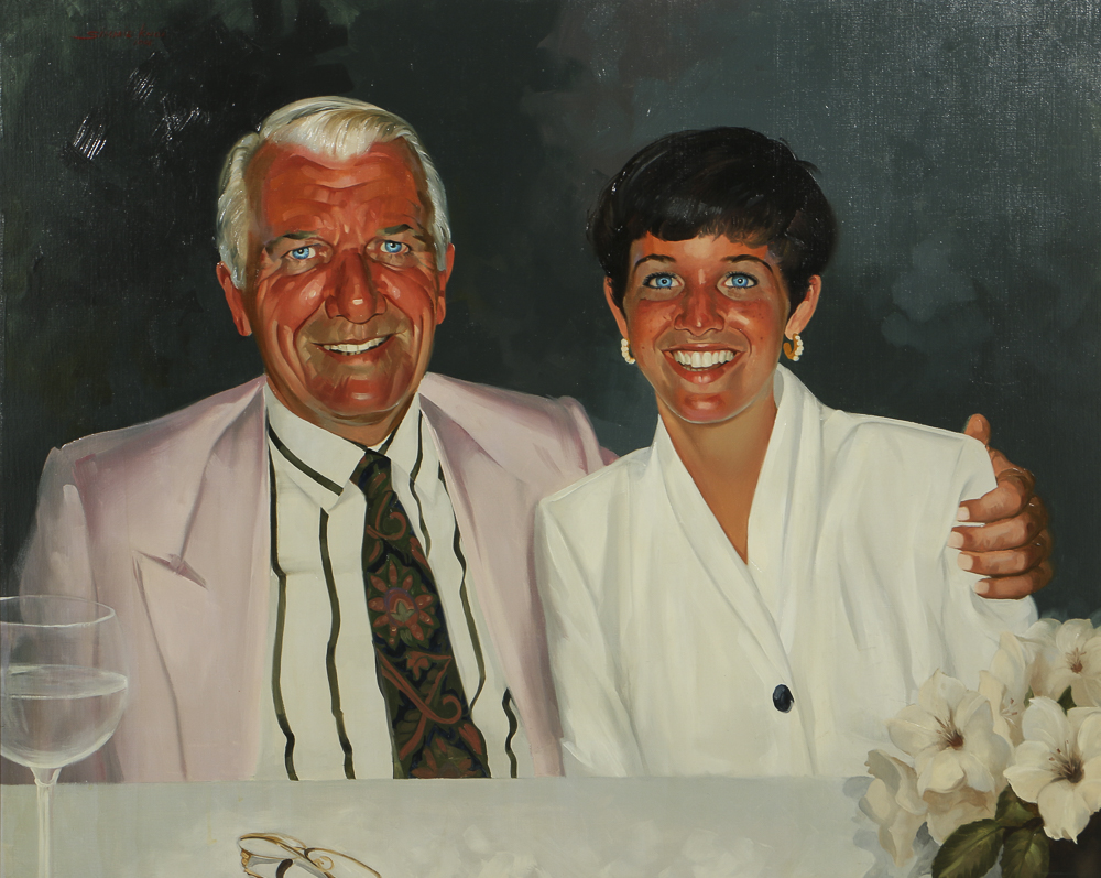 Simmie Knox Oil Painting on Canvas Portrait of a Man and Woman