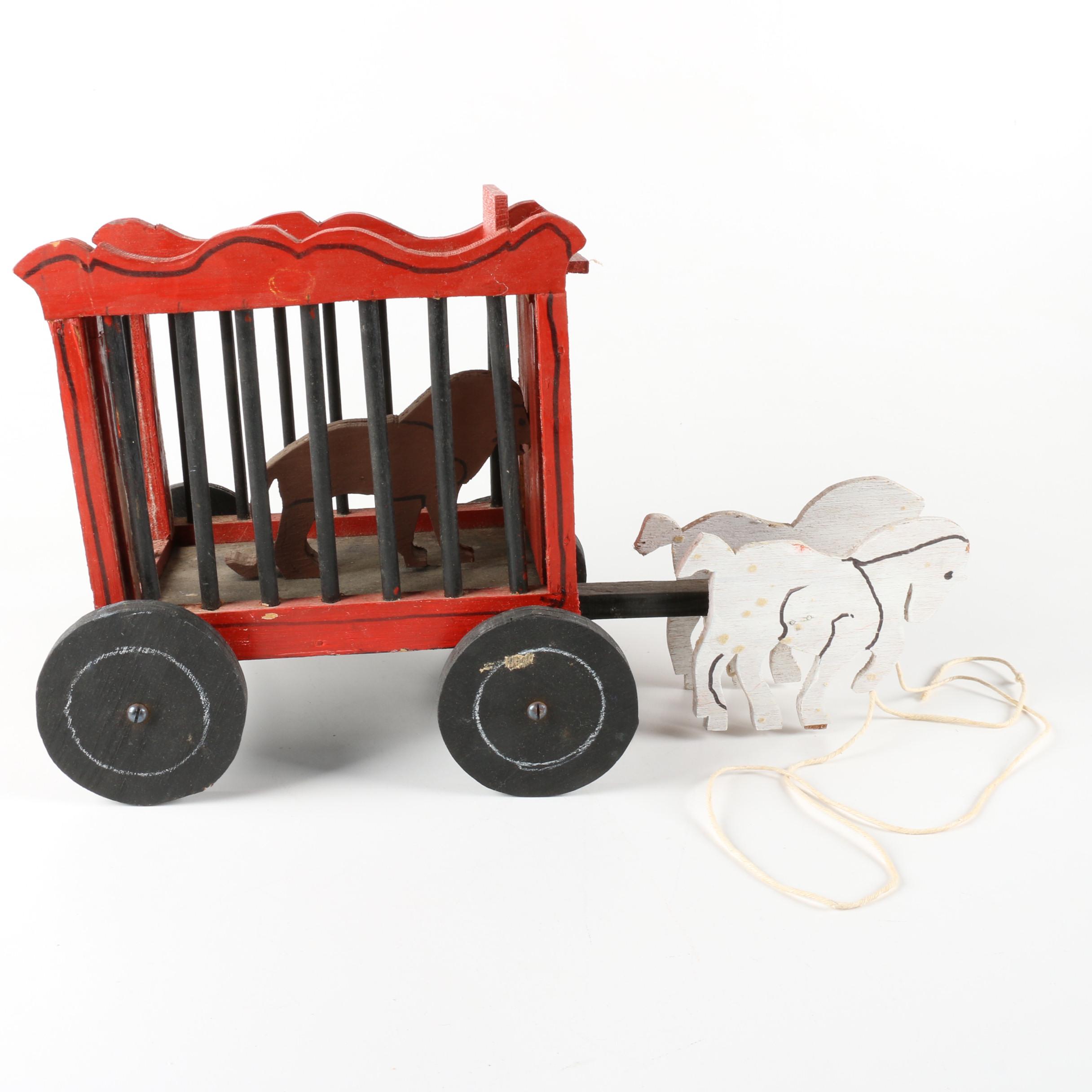 Vintage Wooden Circus Parade Pull Toys