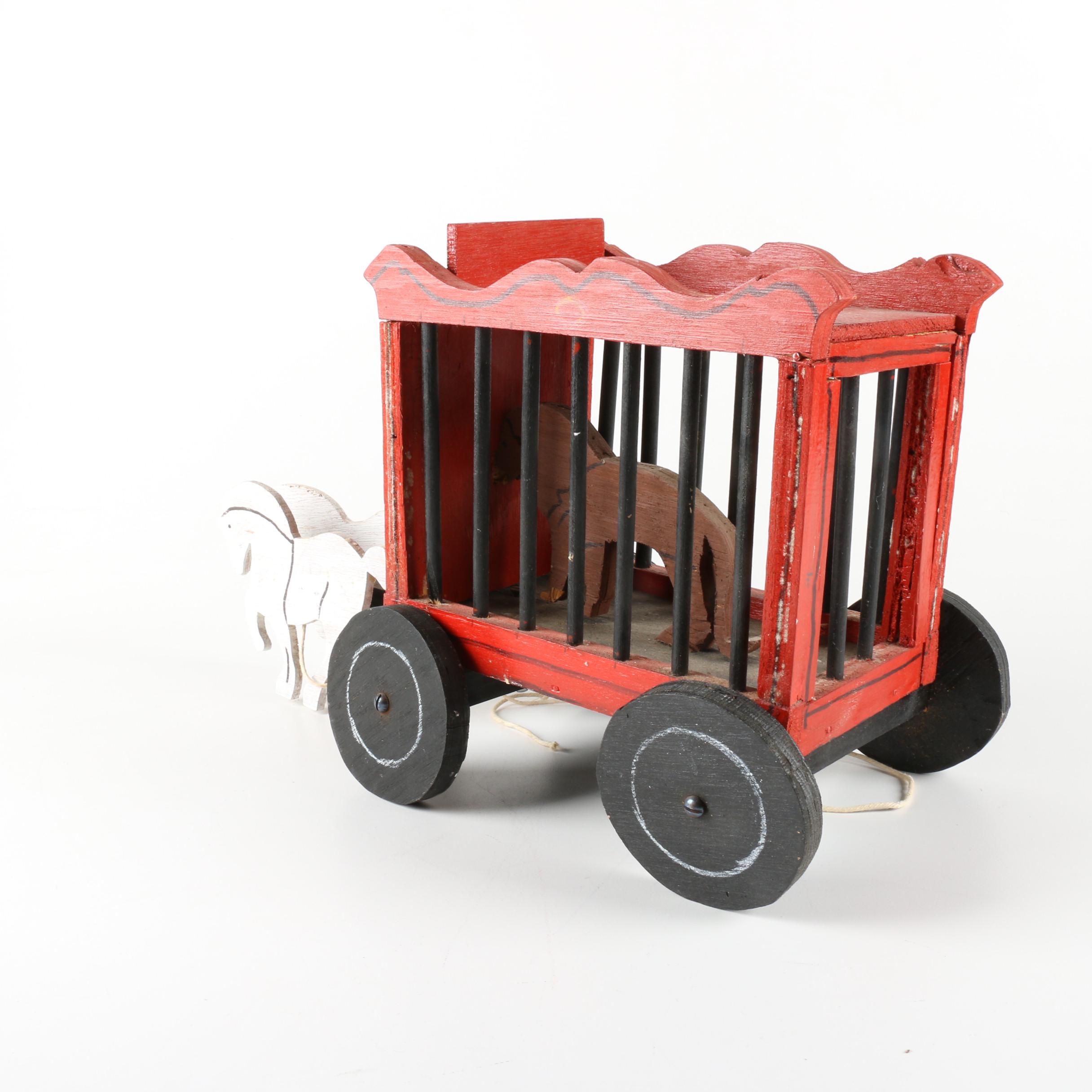 Vintage Wooden Circus Parade Pull Toys