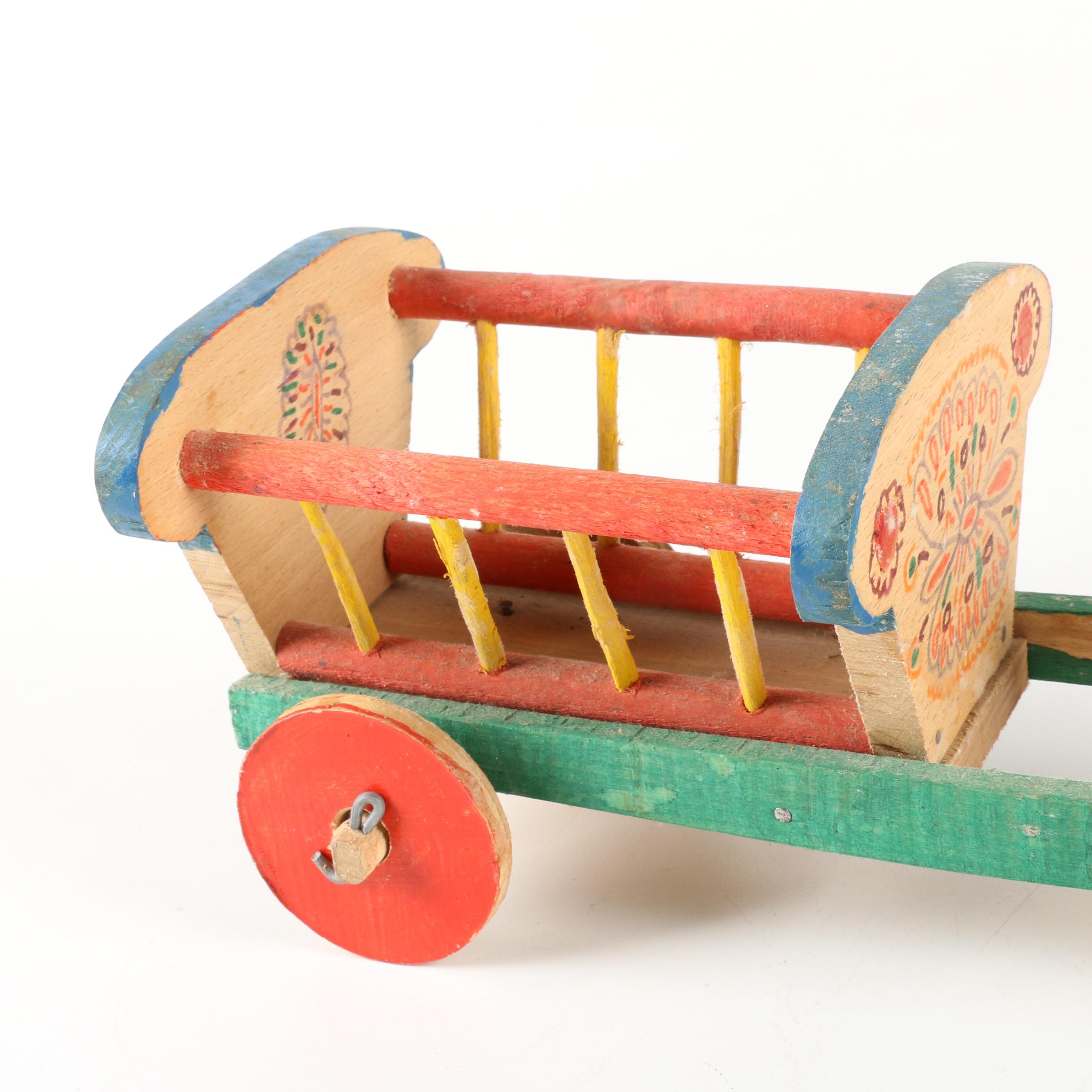 Vintage Wooden Circus Parade Pull Toys