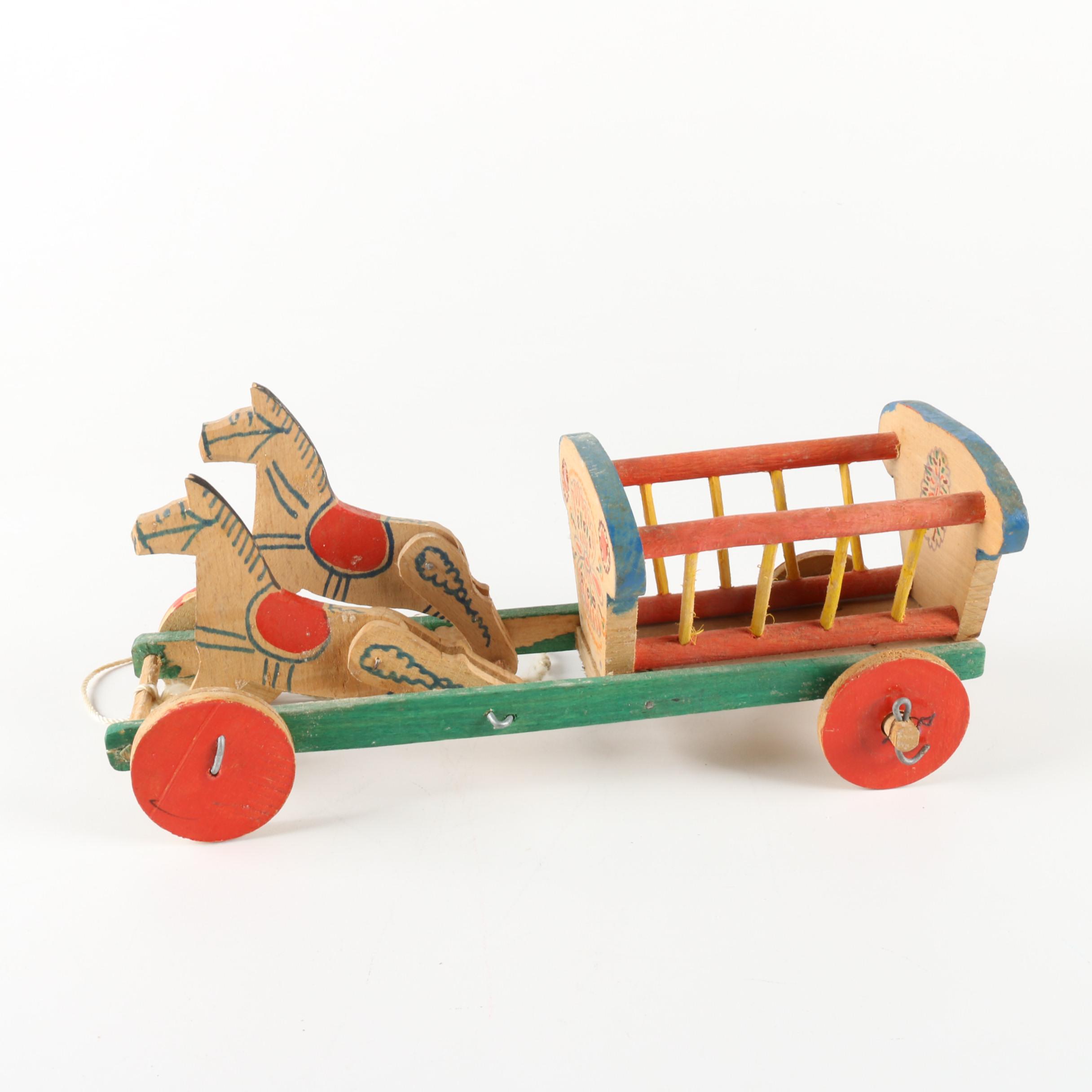 Vintage Wooden Circus Parade Pull Toys