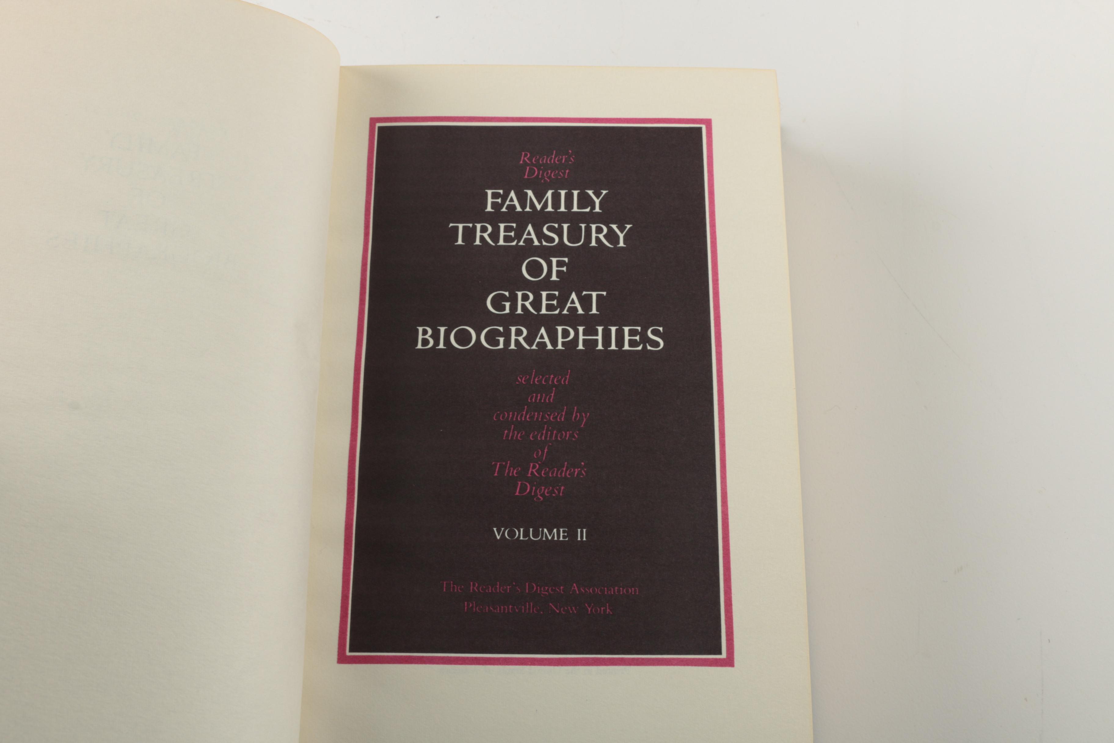 Collection of 1970 First Edition "Family Treasury of Great Biographies"