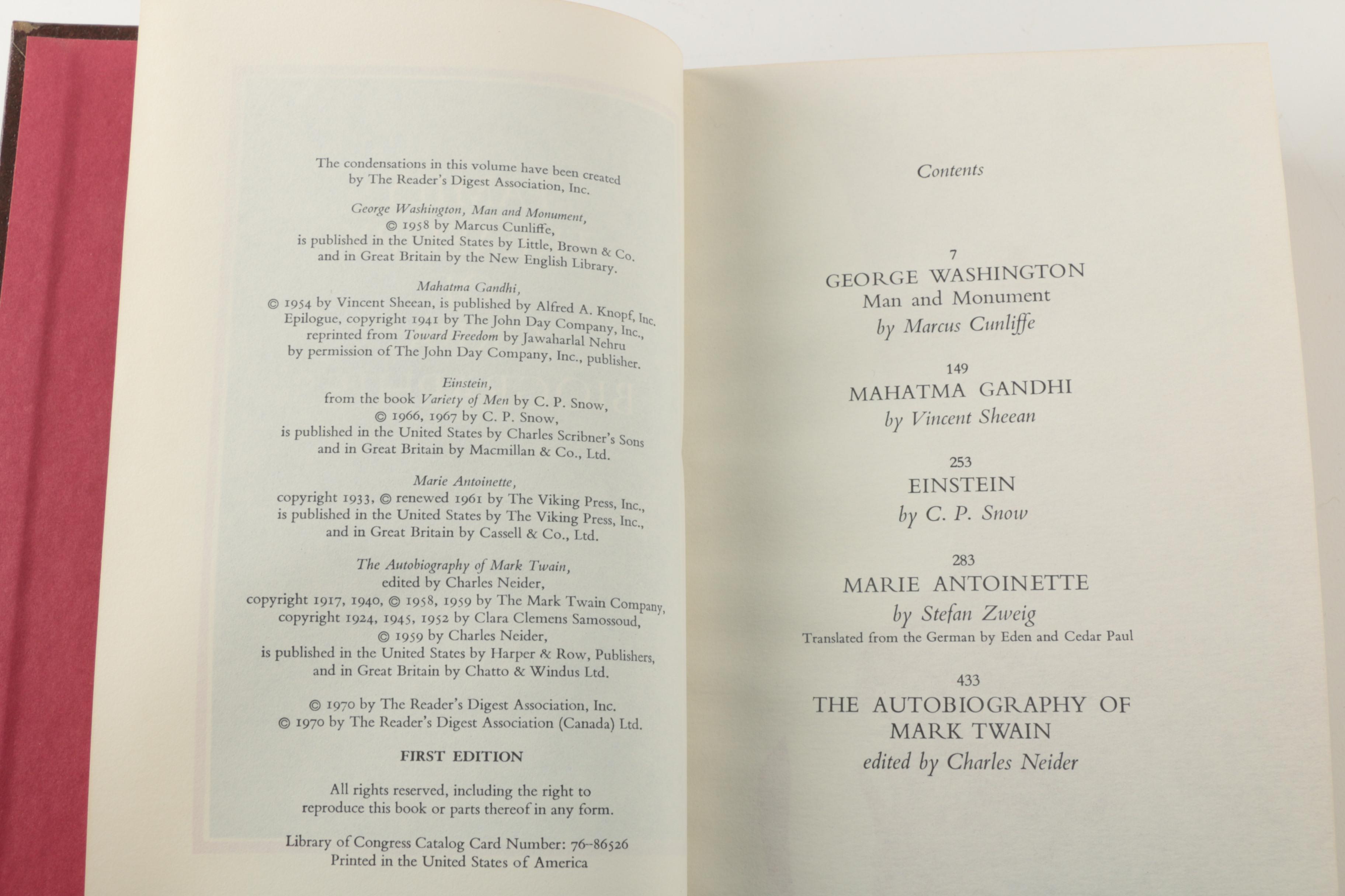 Collection of 1970 First Edition "Family Treasury of Great Biographies"