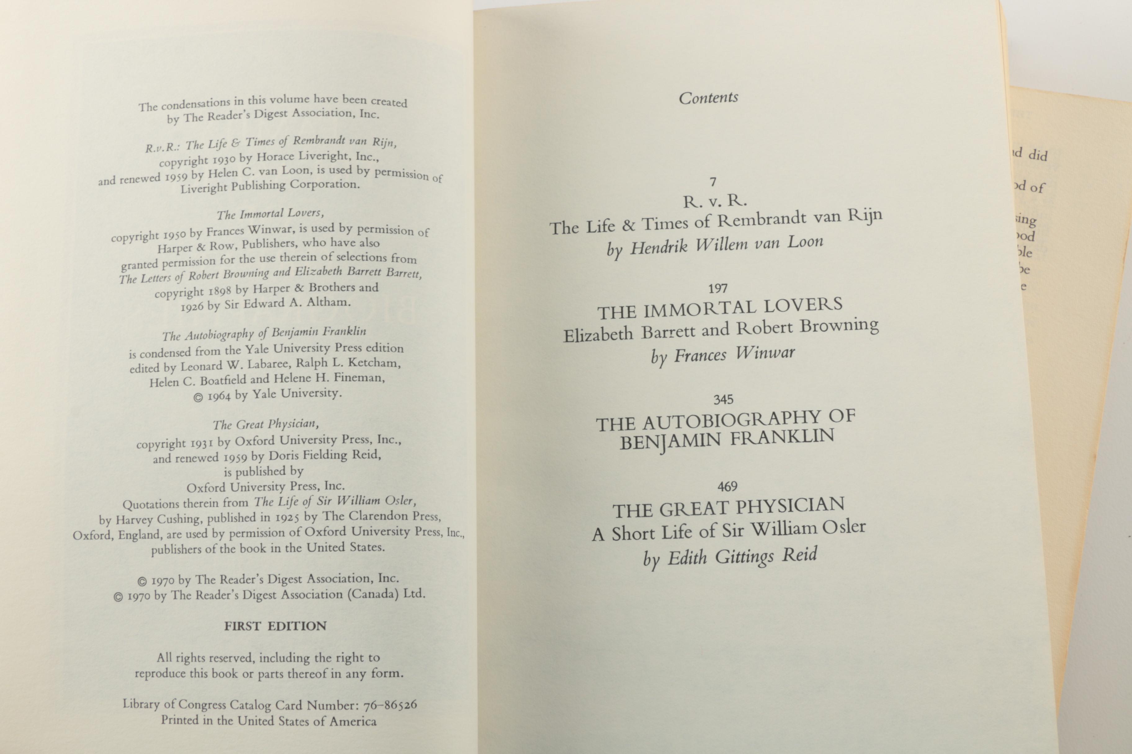 Collection of 1970 First Edition "Family Treasury of Great Biographies"