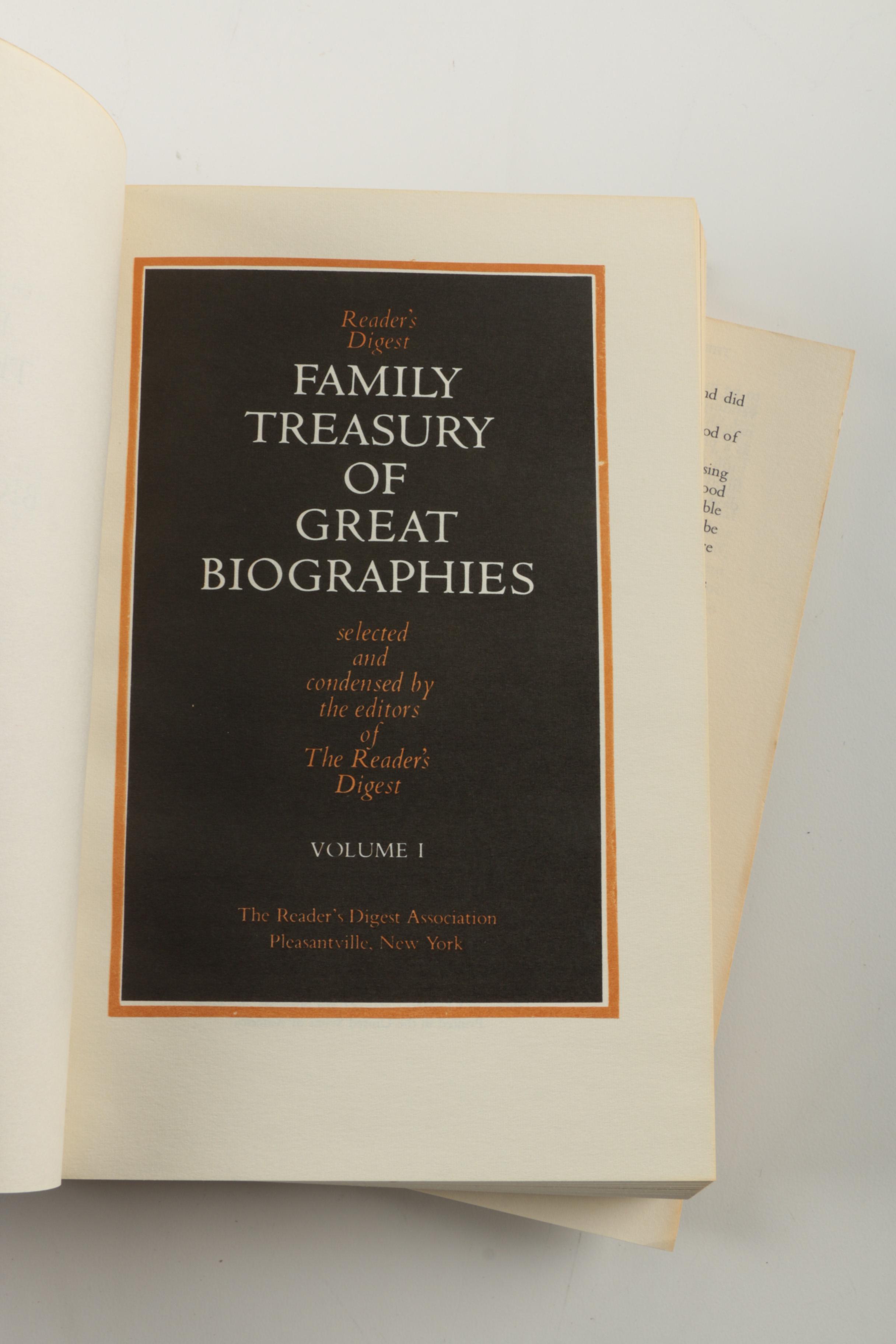 Collection of 1970 First Edition "Family Treasury of Great Biographies"