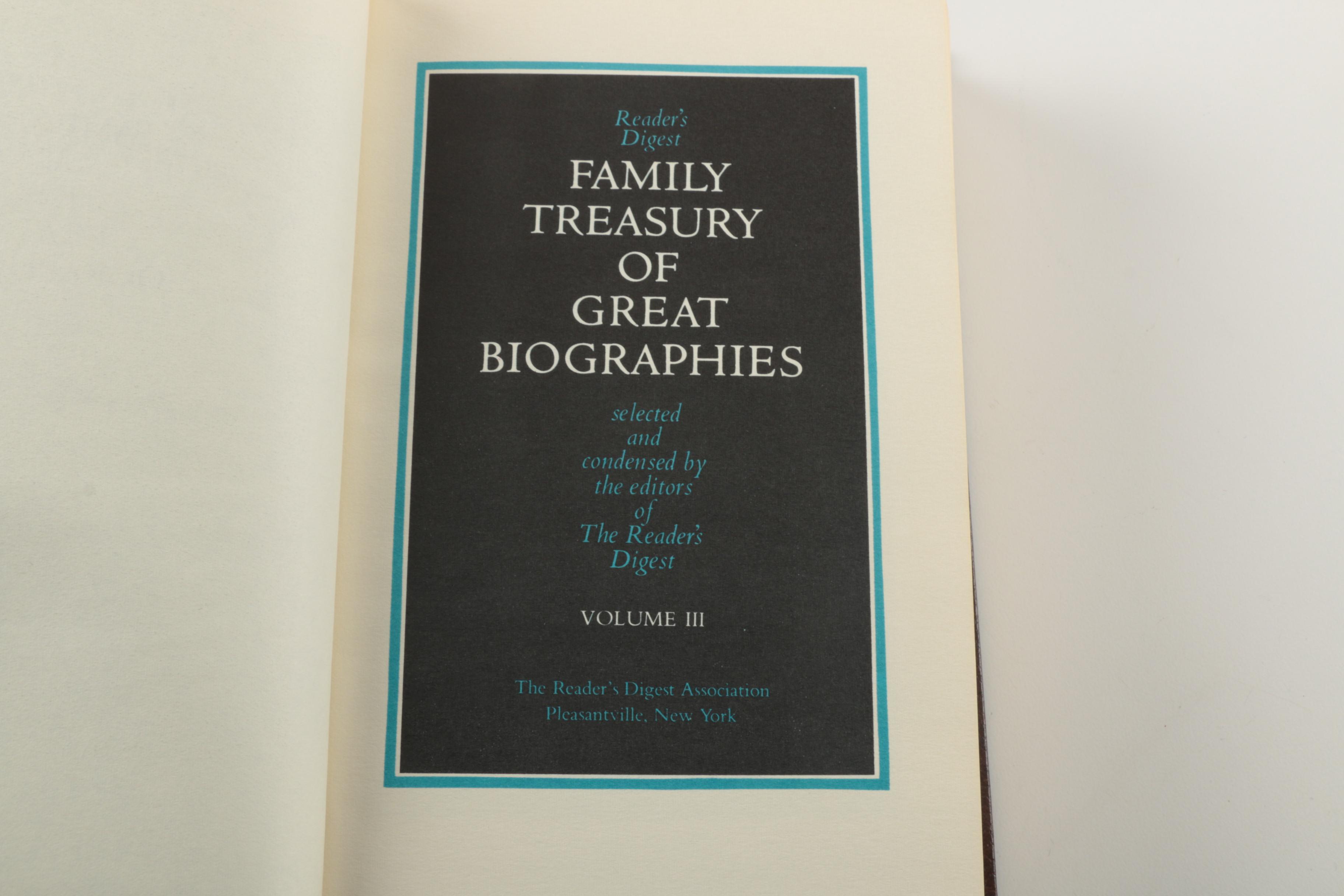 Collection of 1970 First Edition "Family Treasury of Great Biographies"