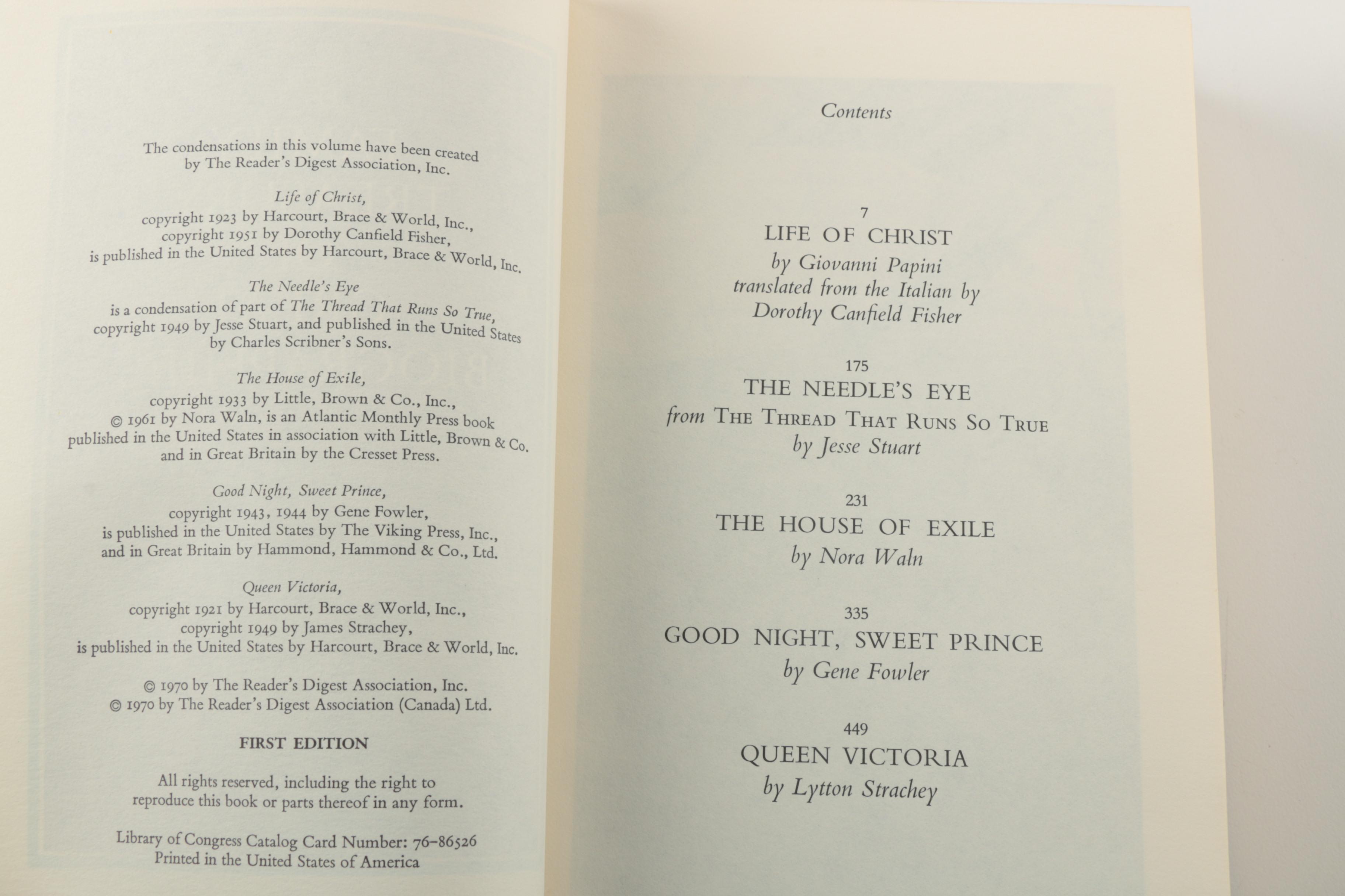 Collection of 1970 First Edition "Family Treasury of Great Biographies"