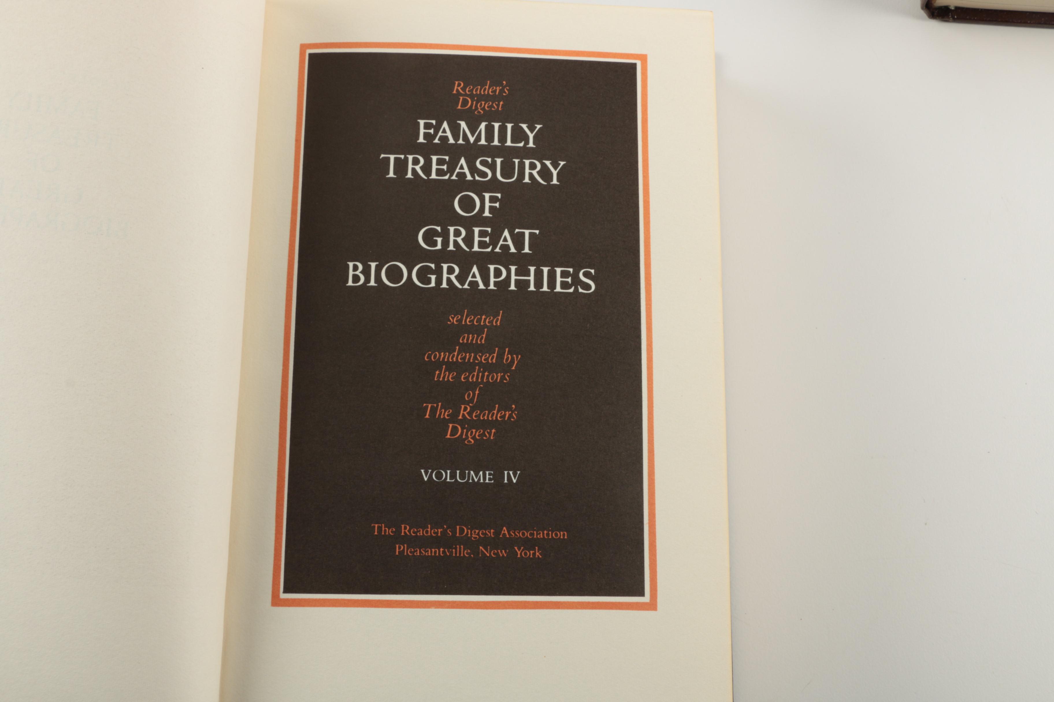 Collection of 1970 First Edition "Family Treasury of Great Biographies"