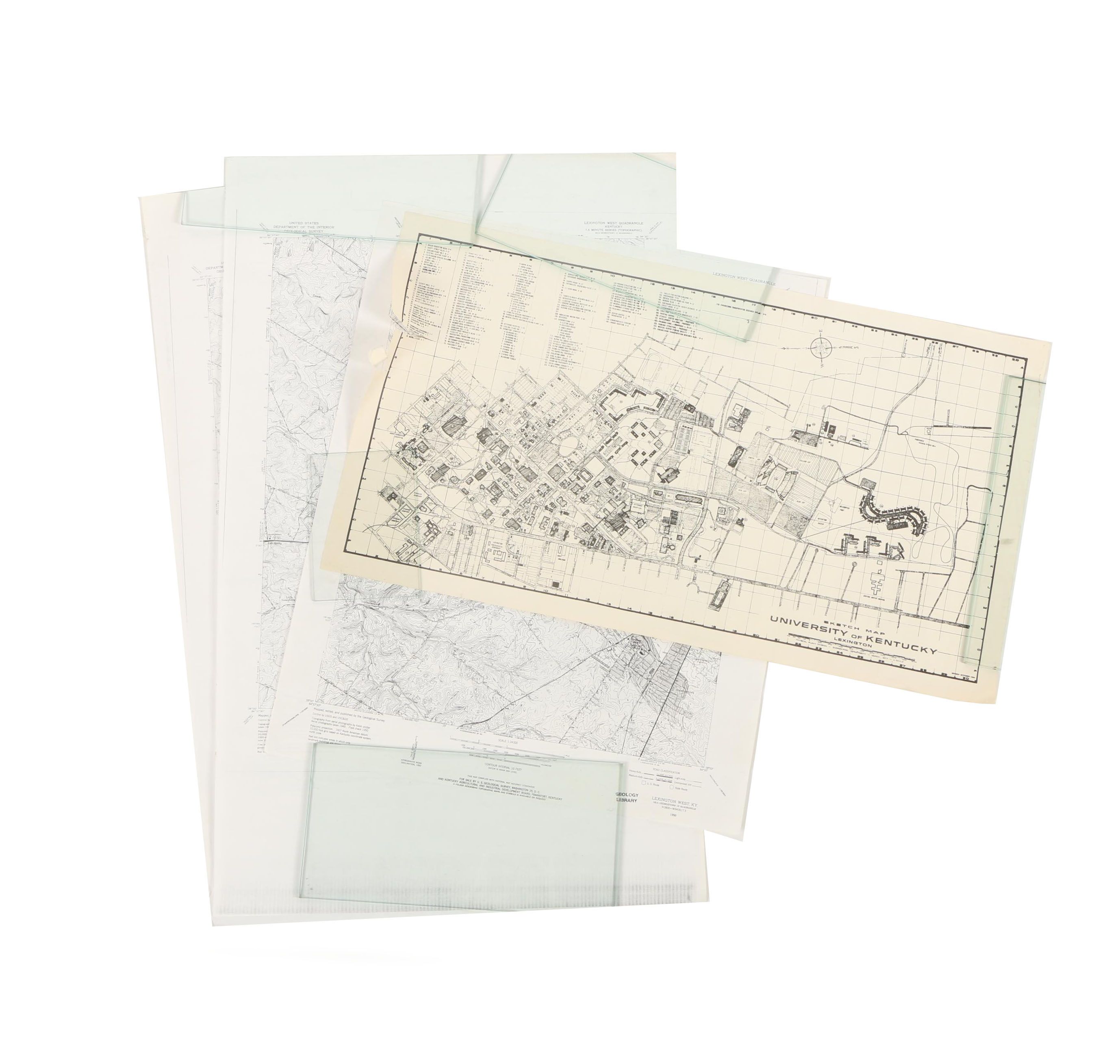 1970s Topographic Maps of Lexington and Map of the University of Kentucky