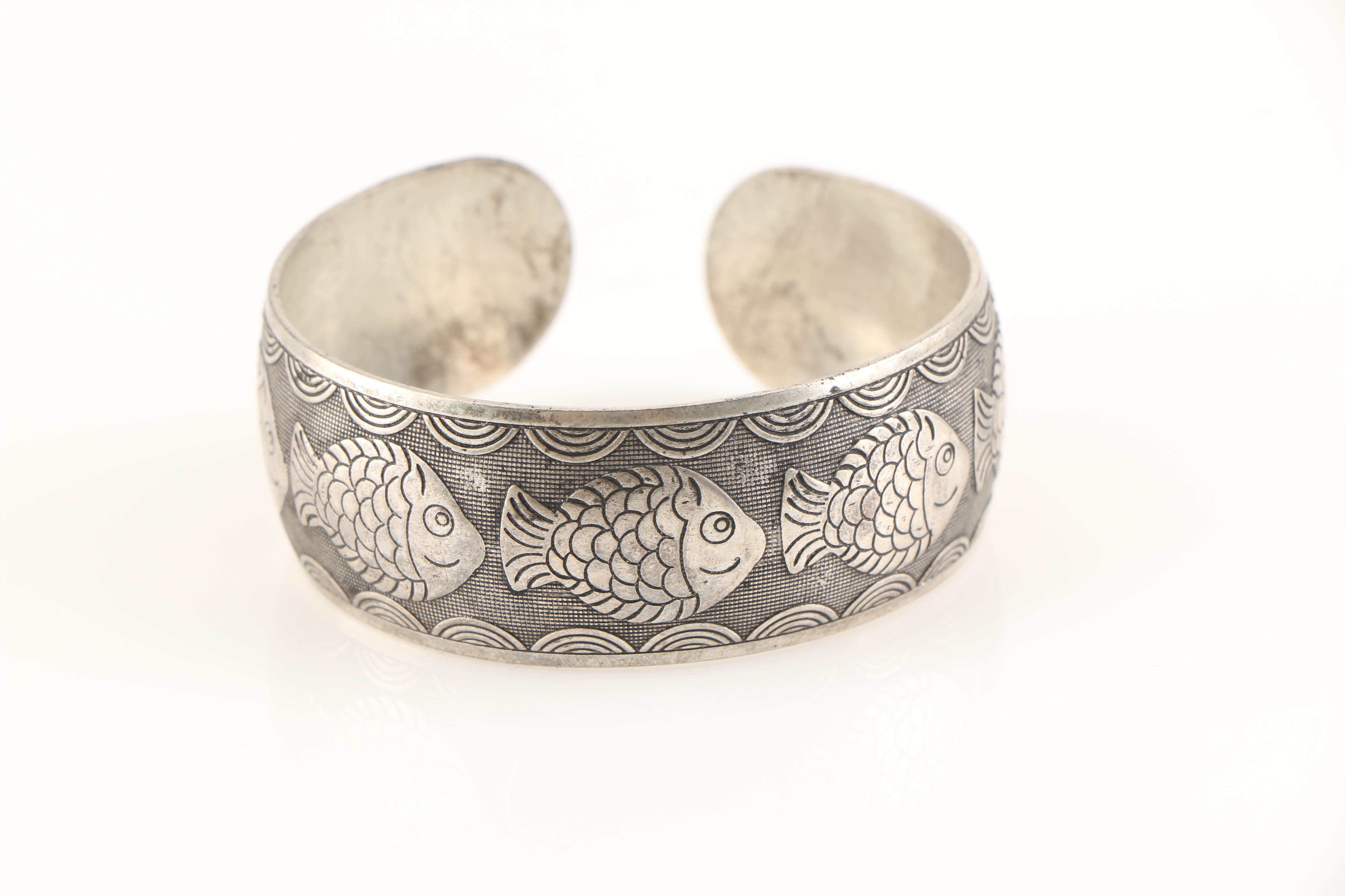 Silver Tone Nature Themed Cuff Bracelet Selection