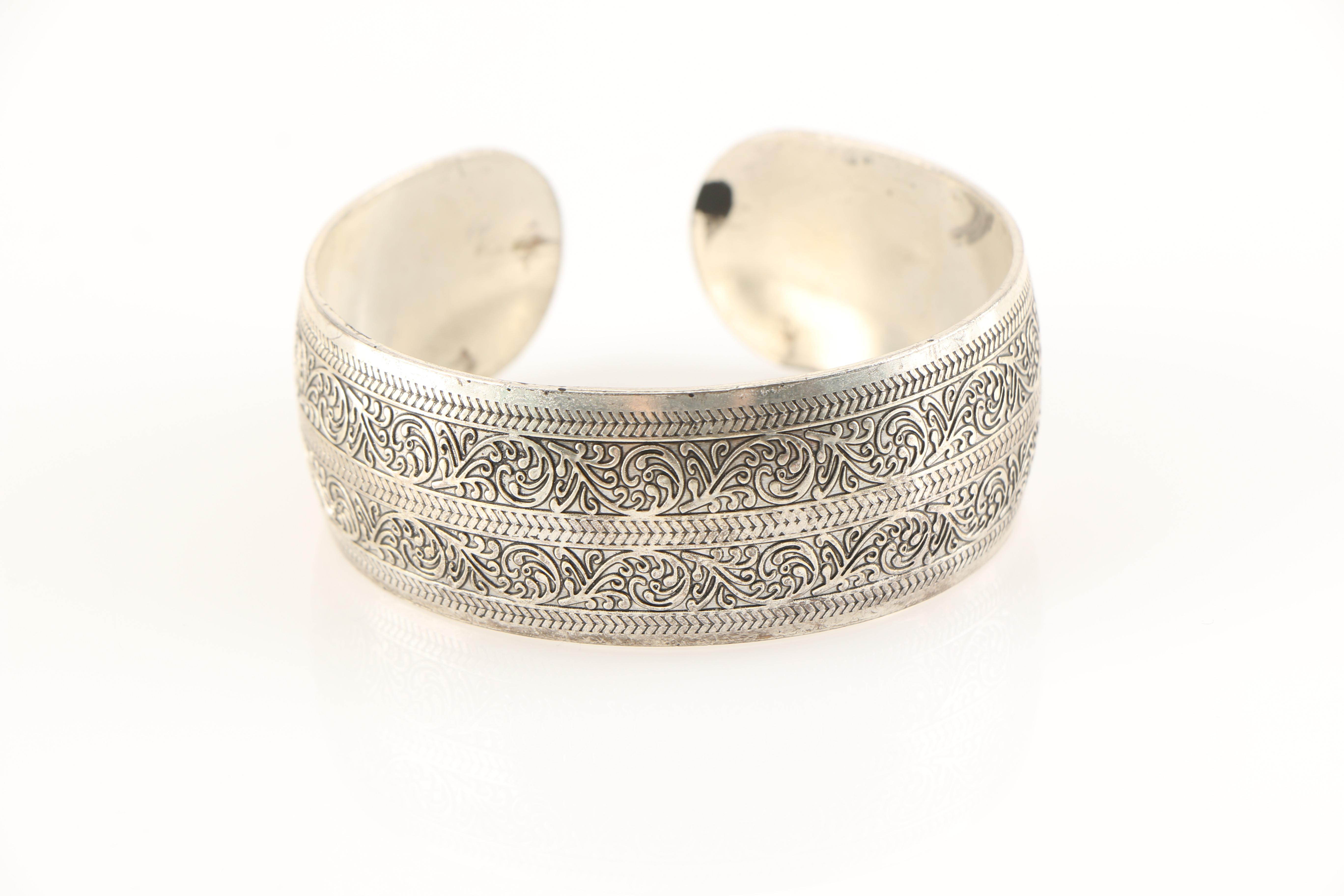 Silver Tone Nature Themed Cuff Bracelet Selection