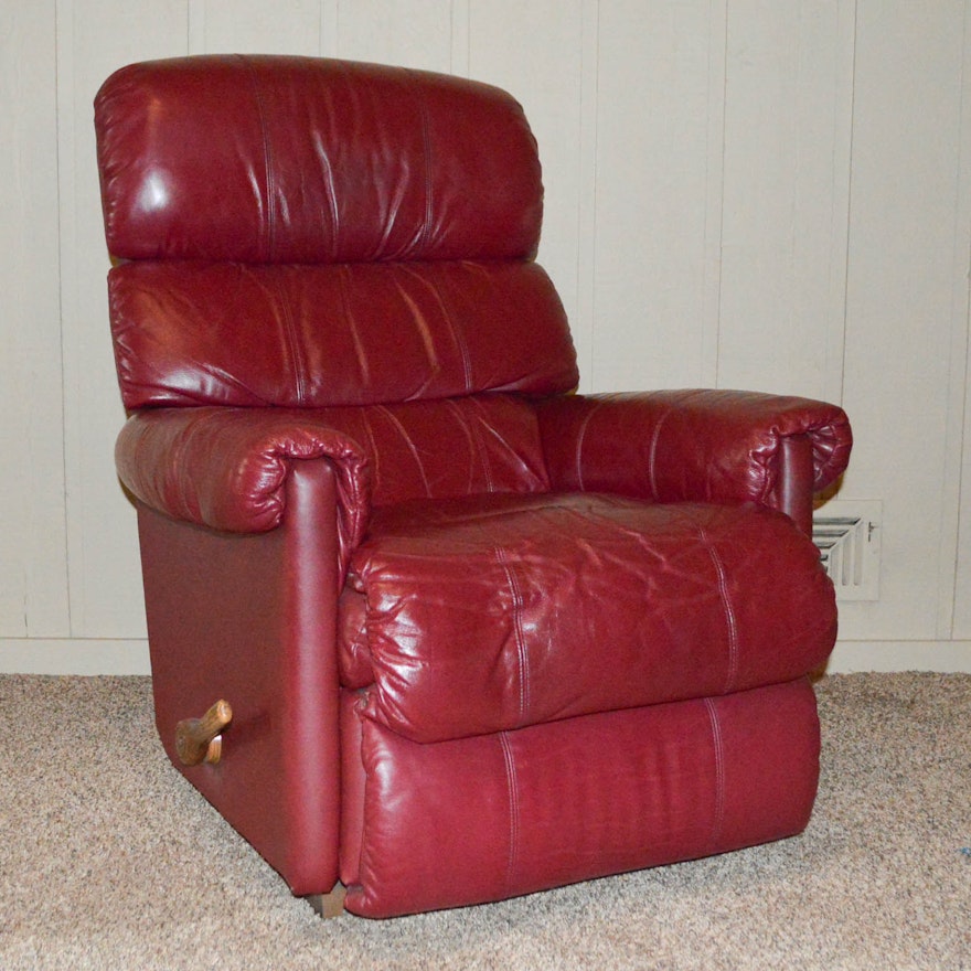 Red Leather Recliner by La-Z-Boy