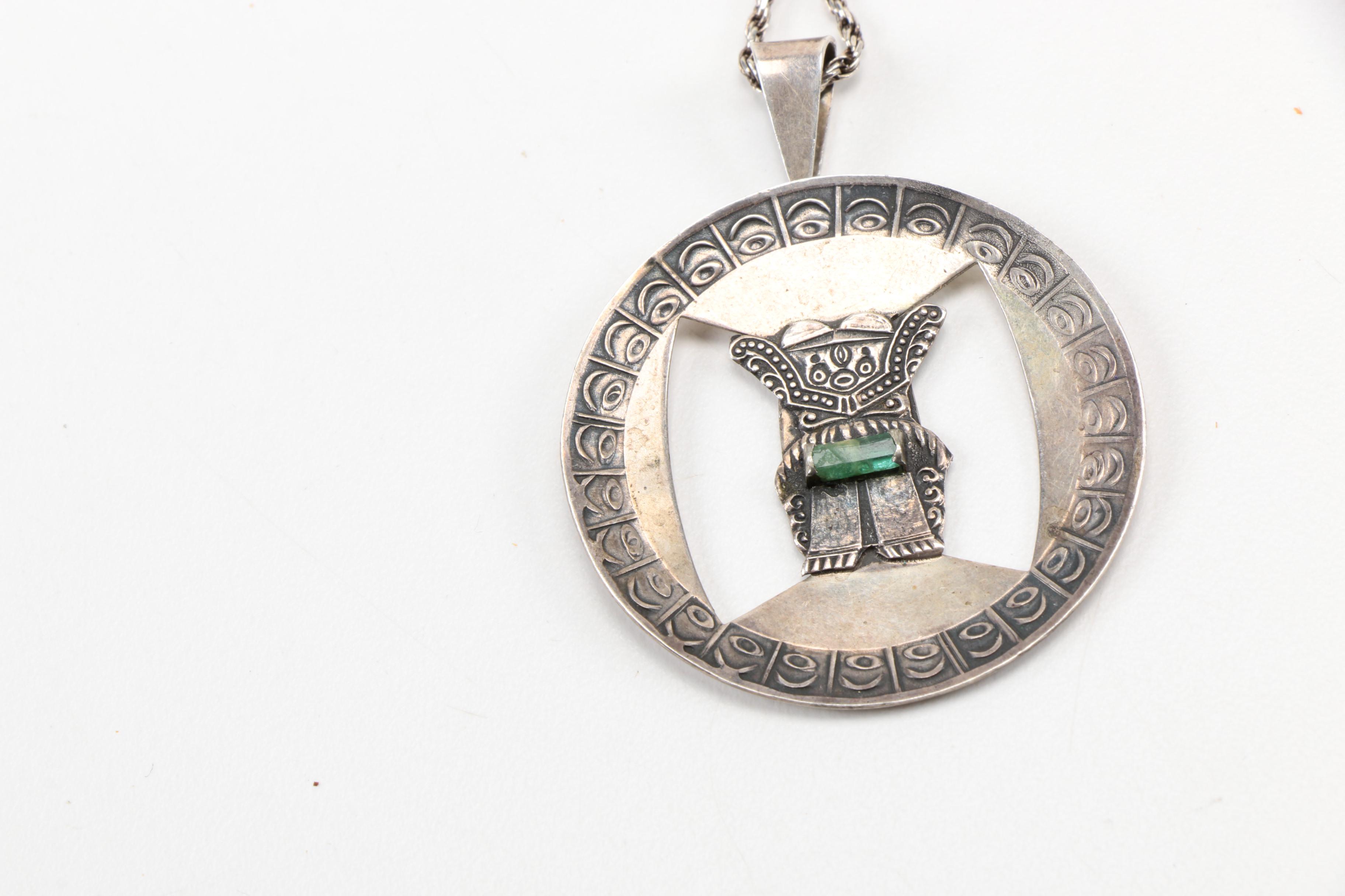 Mesoamerican Coin and Sterling Silver Jewelry Featuring Taxco