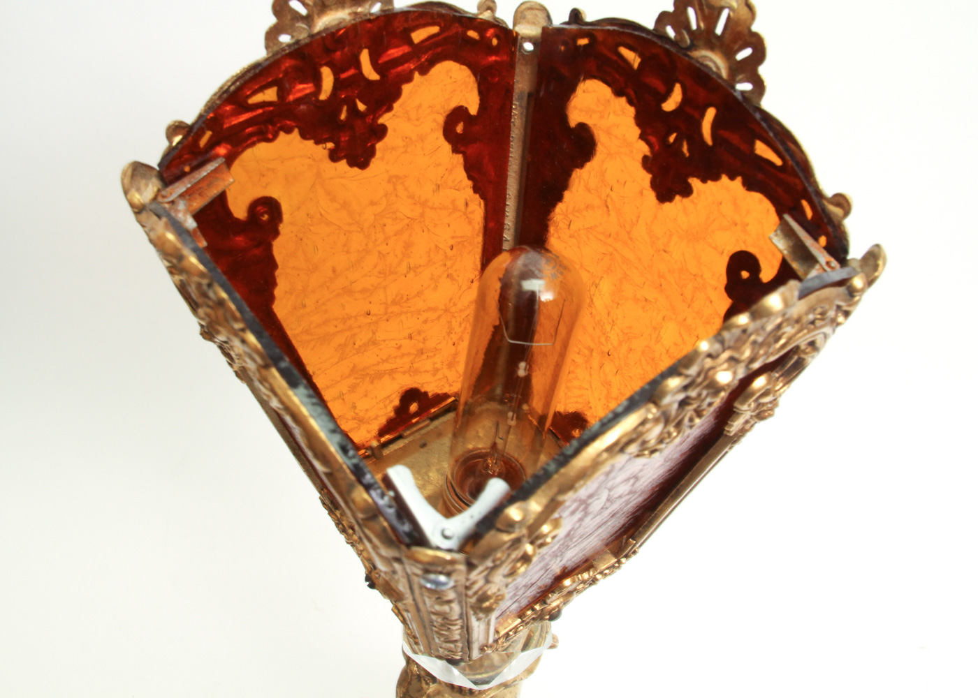 Vintage Italian Style Cherub Torchiere Table Lamp