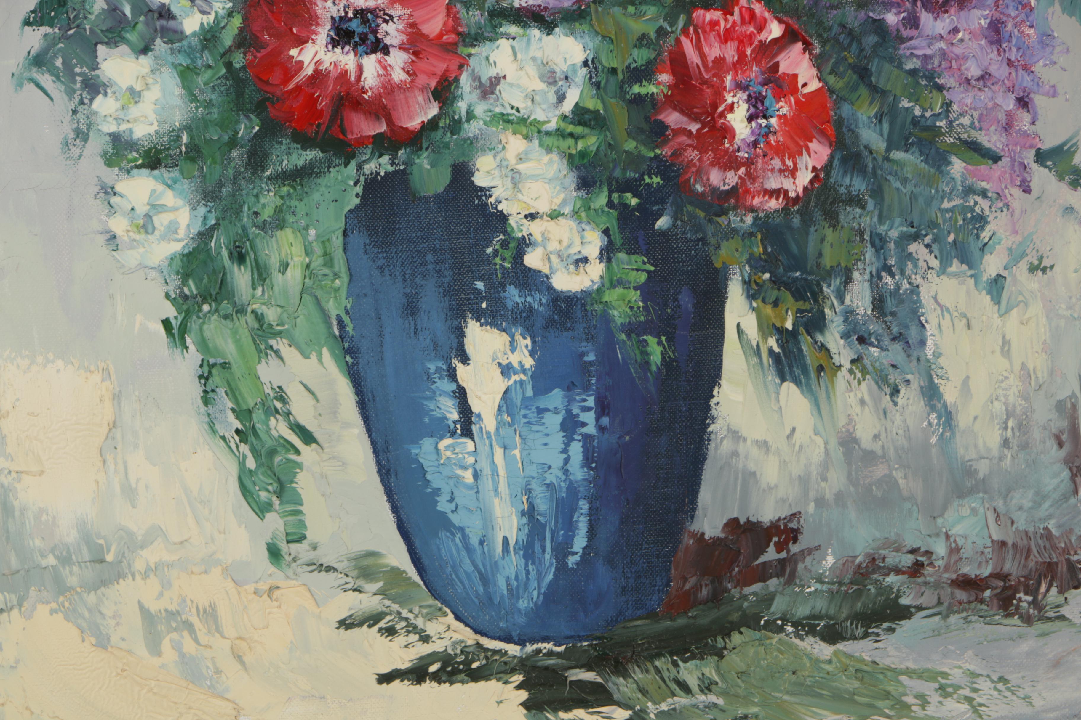 F. Szekely Oil Painting of a Flower Arrangement