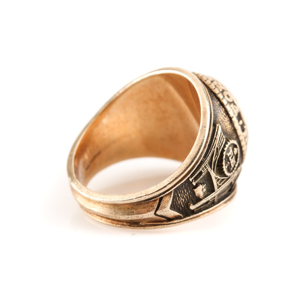 10K Yellow Gold Sapphire Class Ring