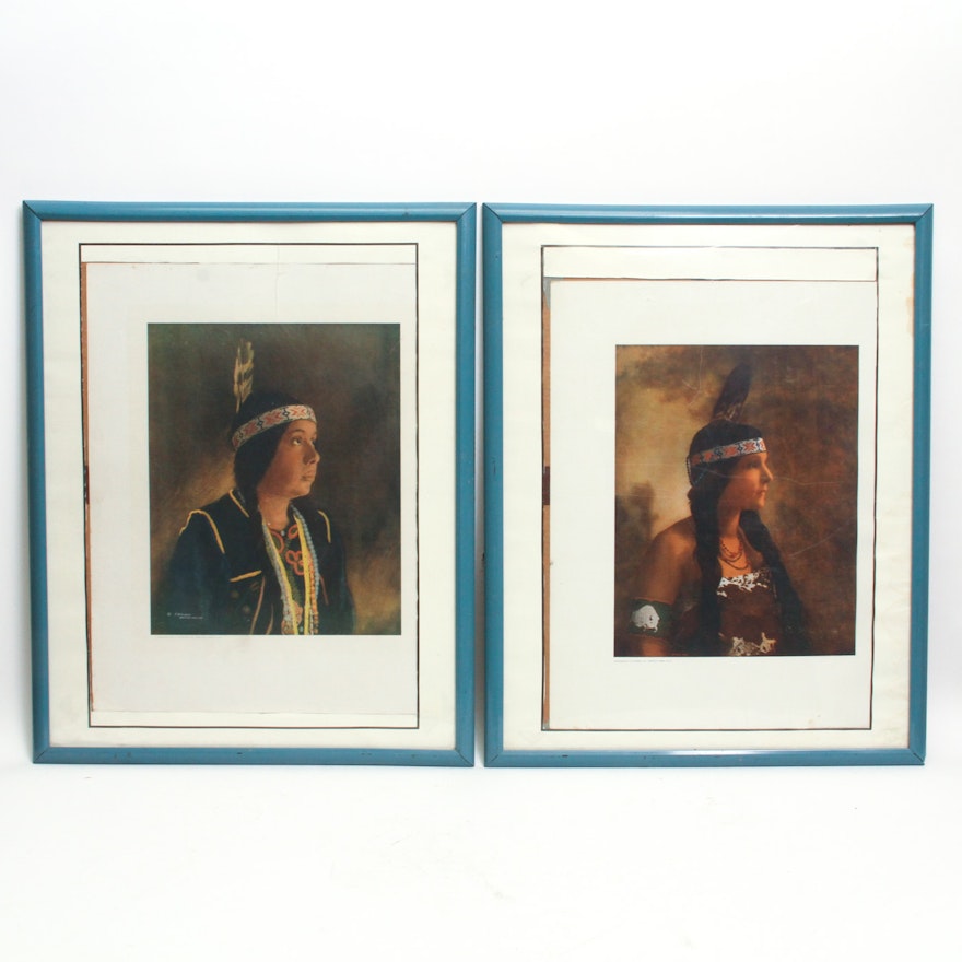 Reproduction Prints after F.W. Glasier Portraits of Native American Women