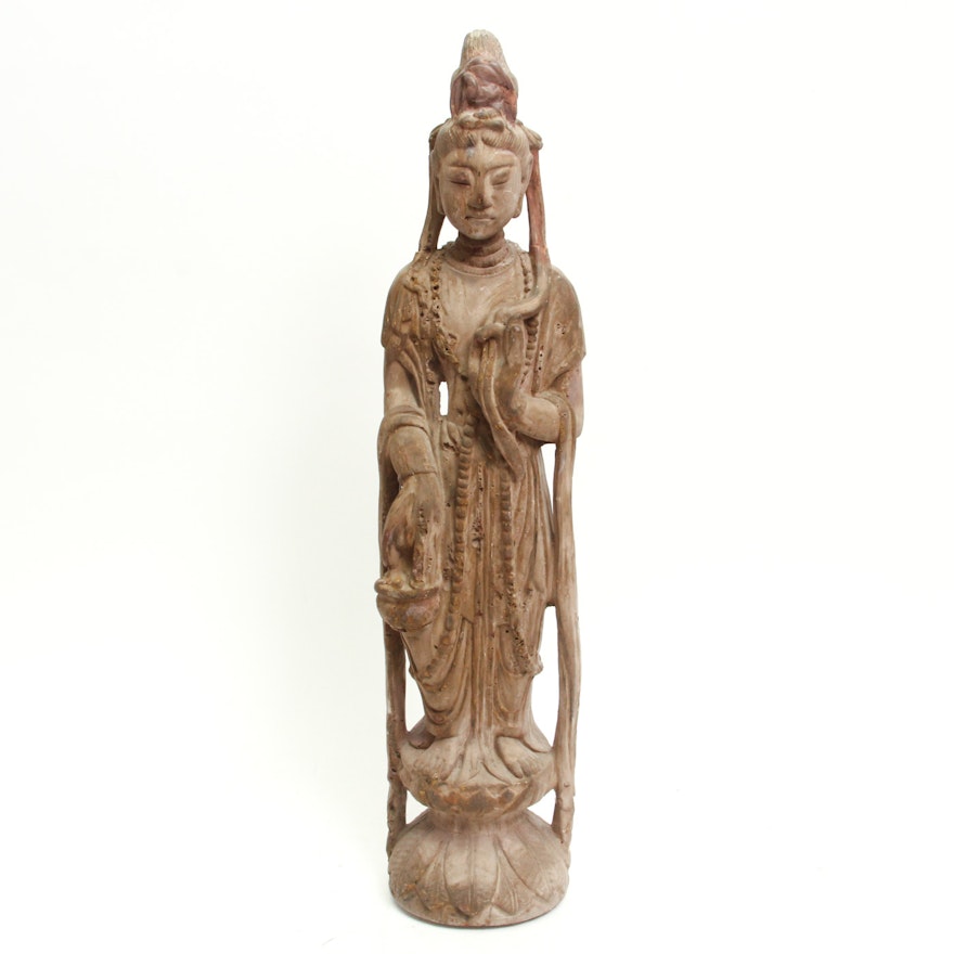 Ceramic Sculpture of Chinese Goddess Guanyin