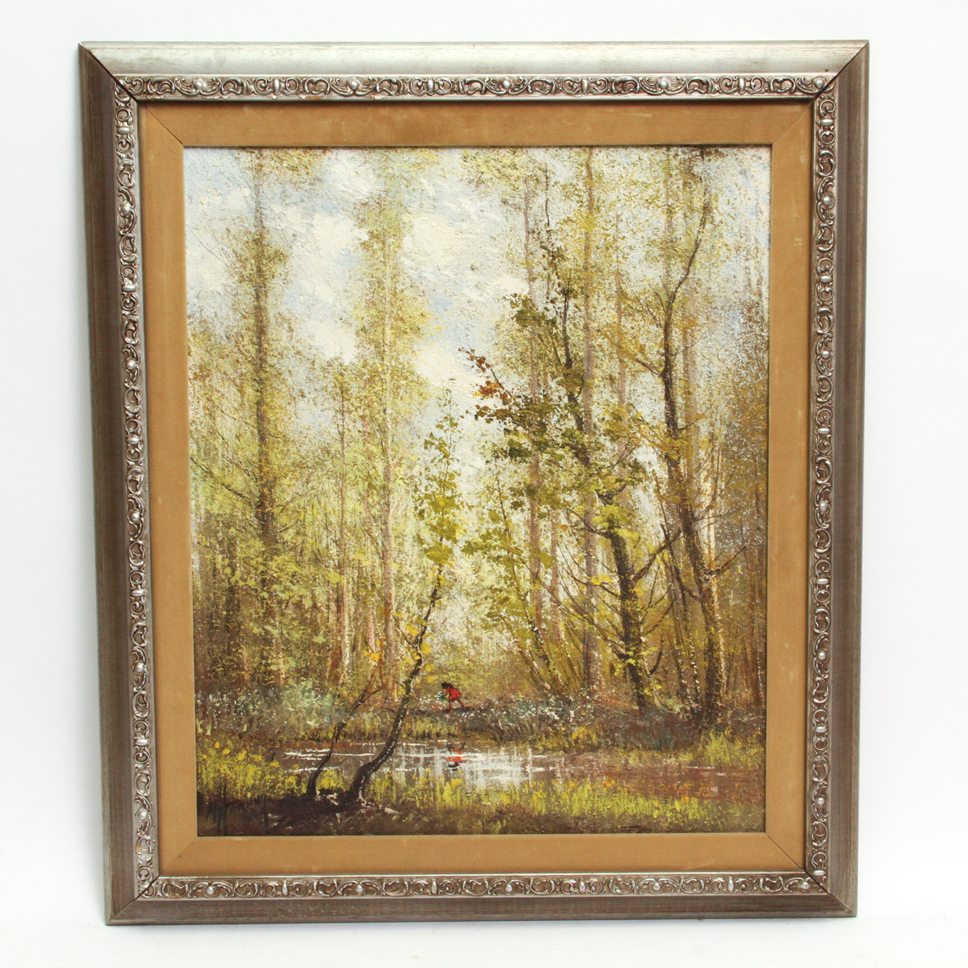 Marcel Harang Oil Painting on Canvas "Mare au Foret"