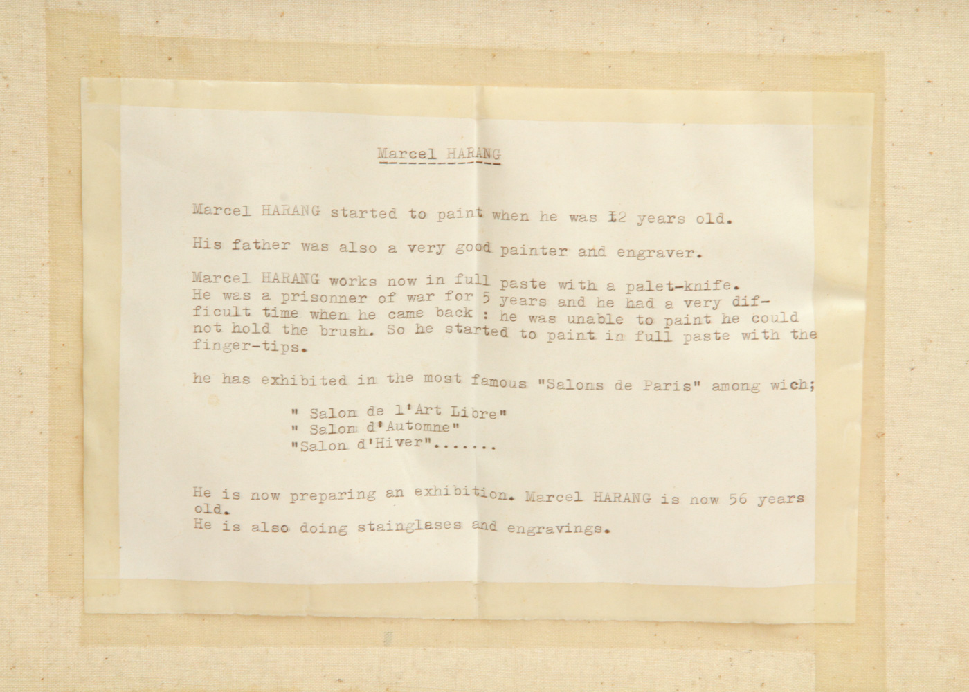 Marcel Harang Oil Painting on Canvas "Mare au Foret"