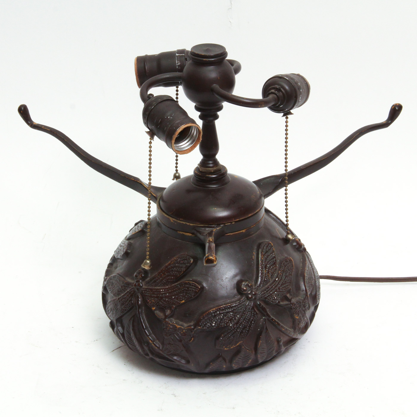 Vintage Art Nouveau Style Dragonfly Motif Lamp