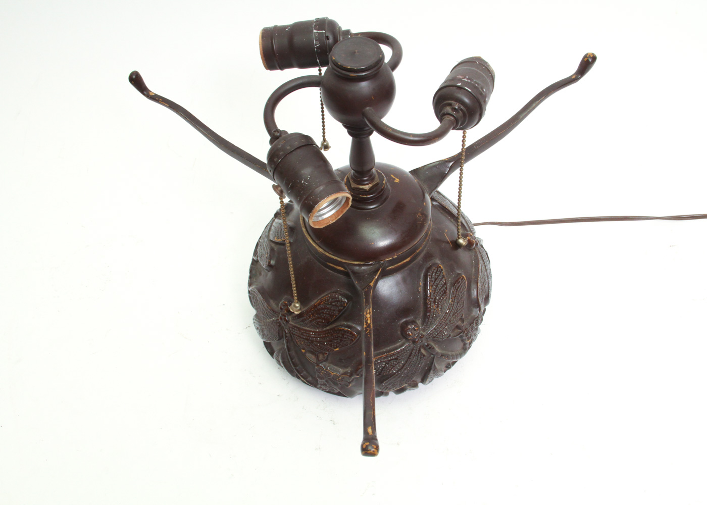 Vintage Art Nouveau Style Dragonfly Motif Lamp