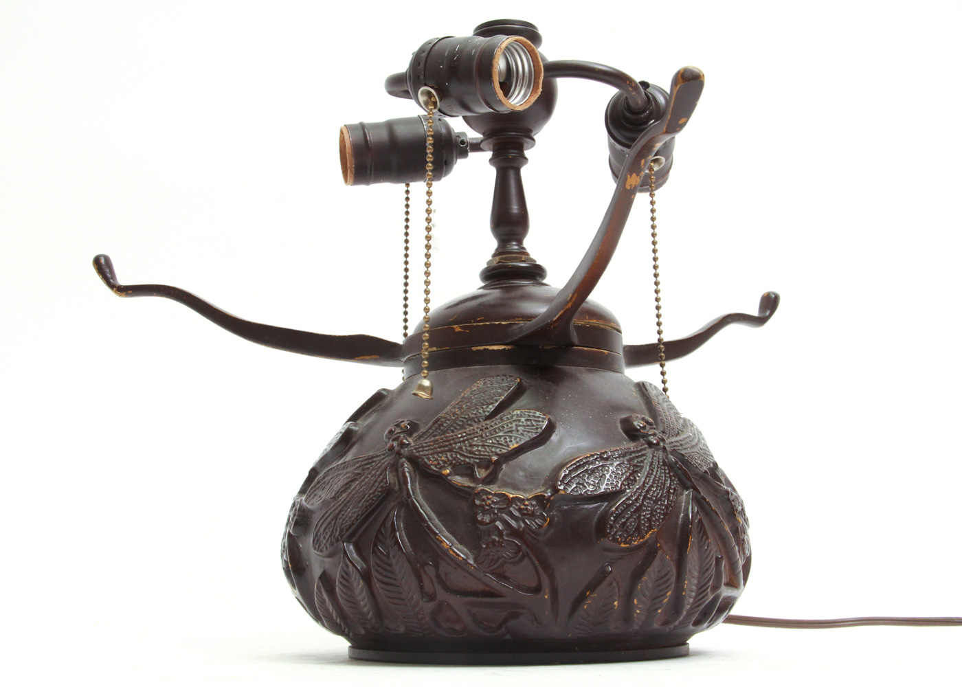 Vintage Art Nouveau Style Dragonfly Motif Lamp