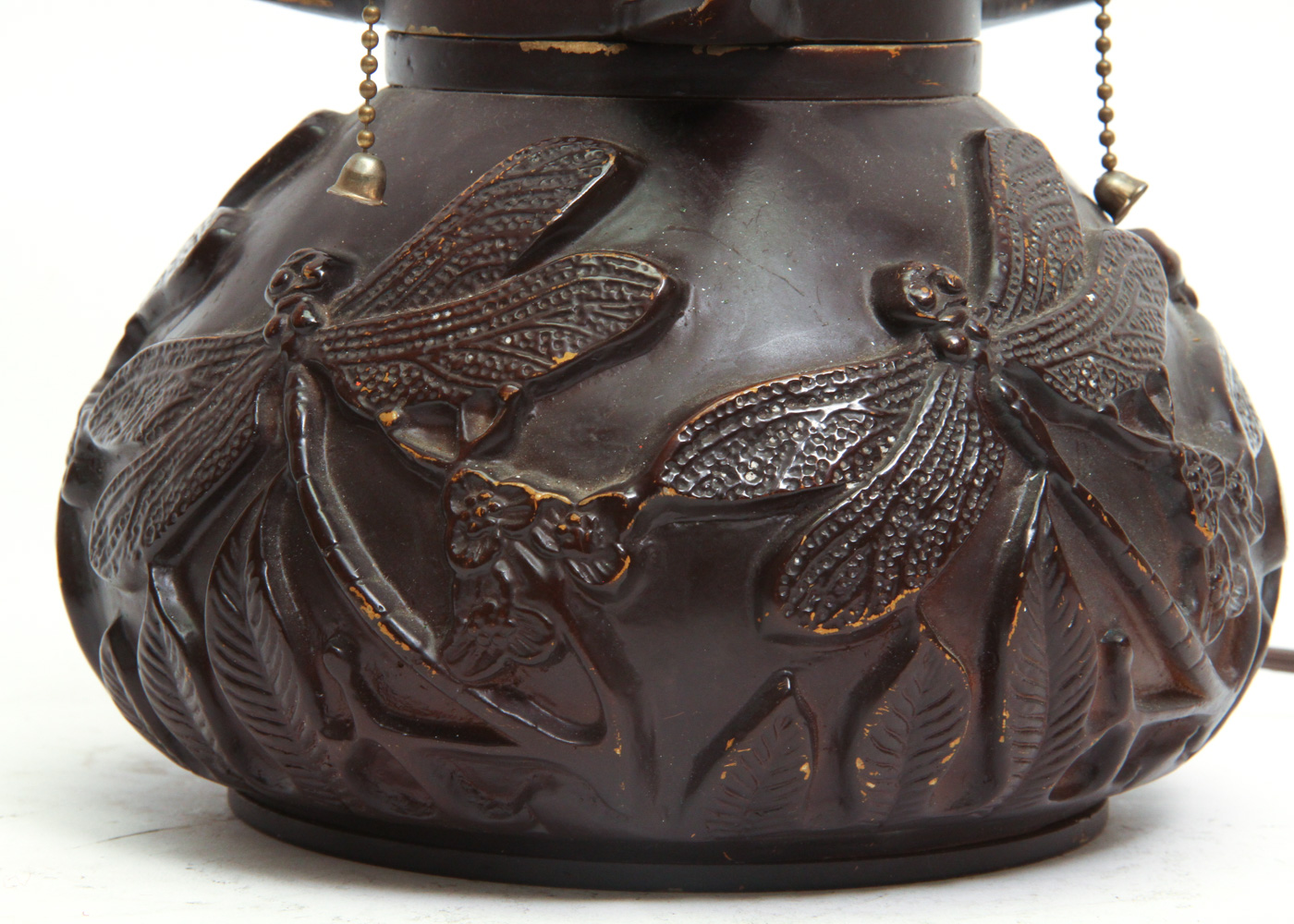 Vintage Art Nouveau Style Dragonfly Motif Lamp