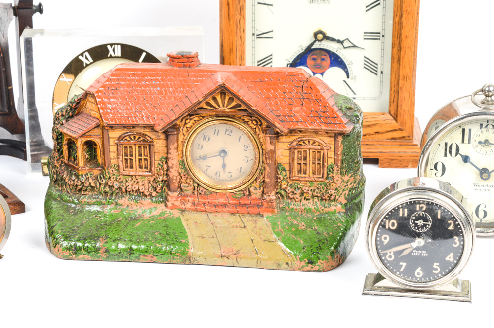 Vintage Clocks Featuring Bunglow, Westclox, and Gilbert