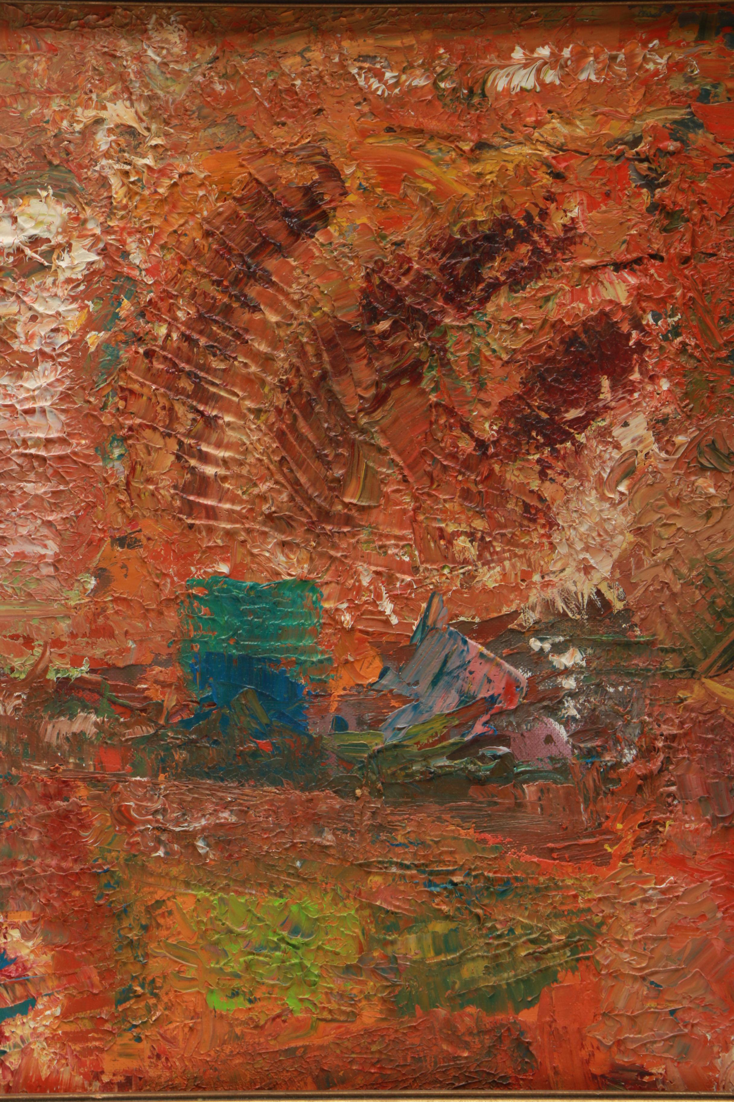 Oil Painting of Impasto Abstraction