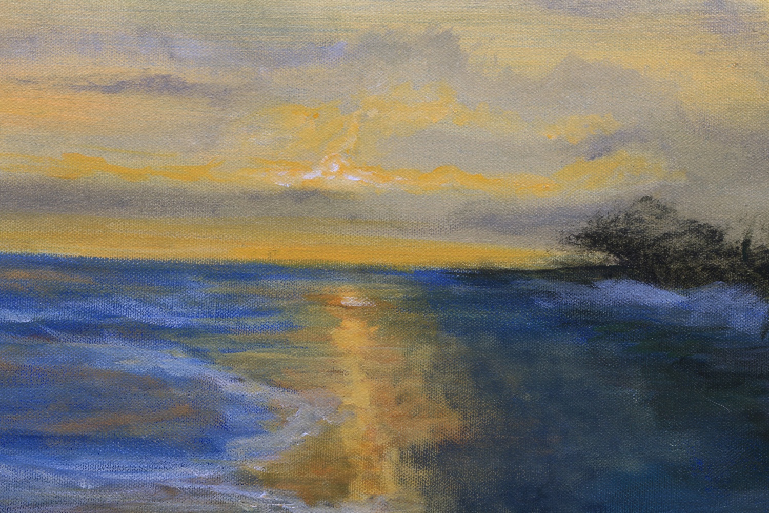 Original Seascape Oil Painting on Canvas, Signed