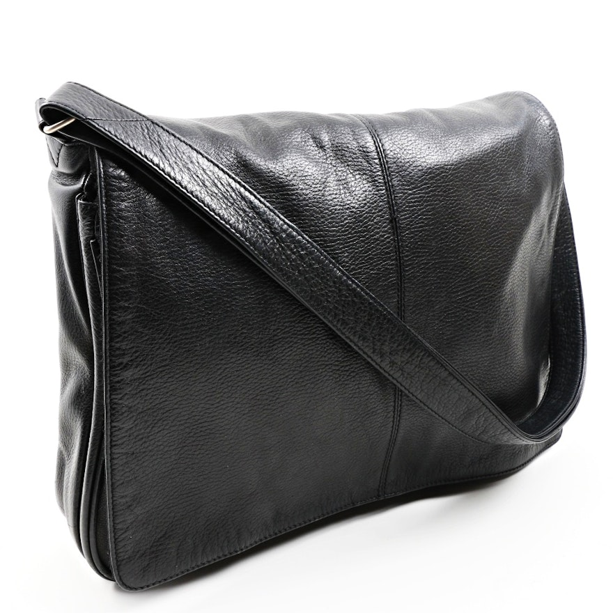 Osgoode Marley Black Leather Computer/Messenger Bag