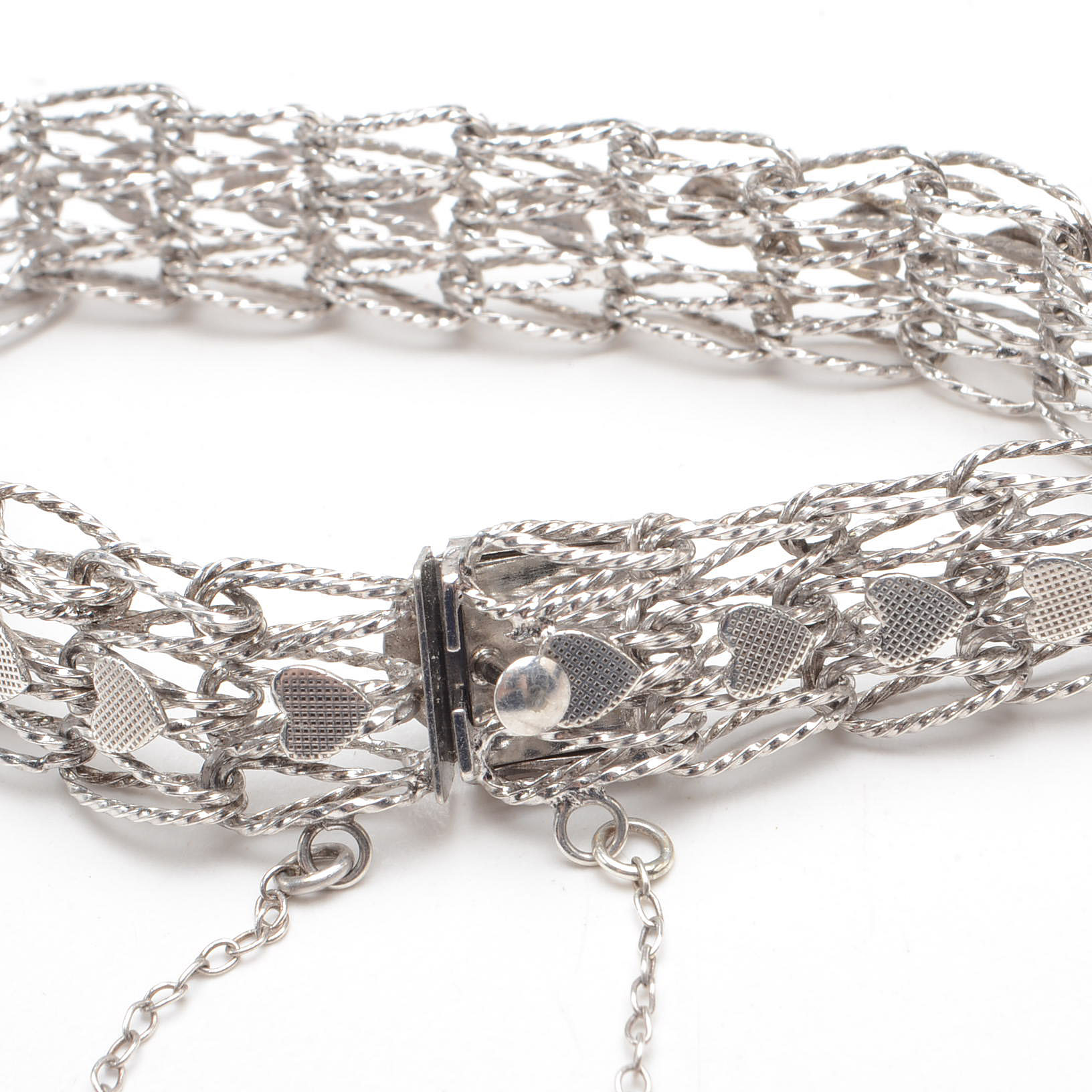 Sterling Silver Heart-Linked Bracelet