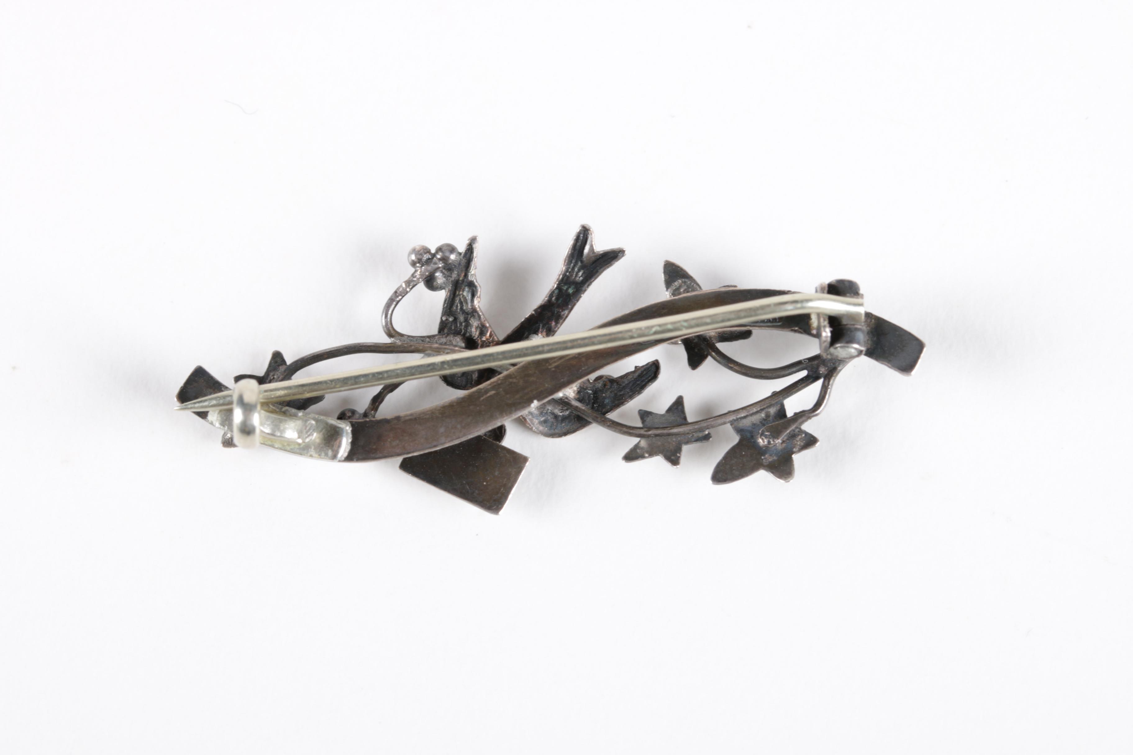 Selection of Sterling Silver Brooches Including Paris Land Mark Bracelet