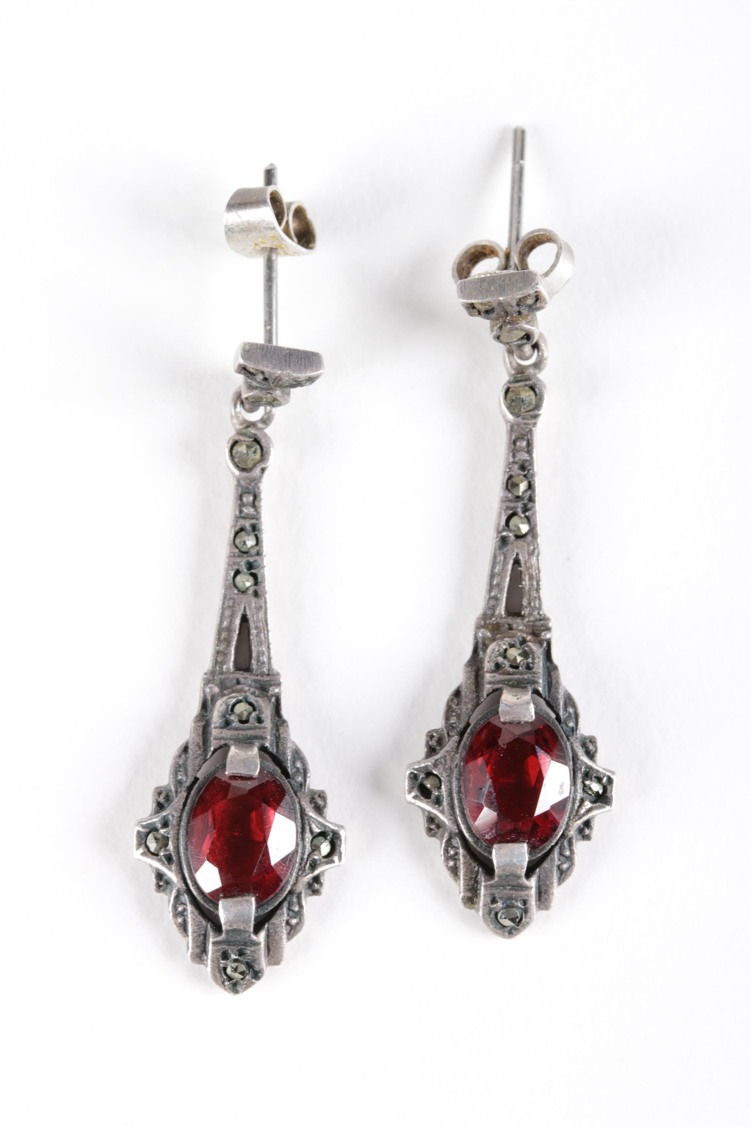 Selection of Sterling Silver Brooches Including Paris Land Mark Bracelet