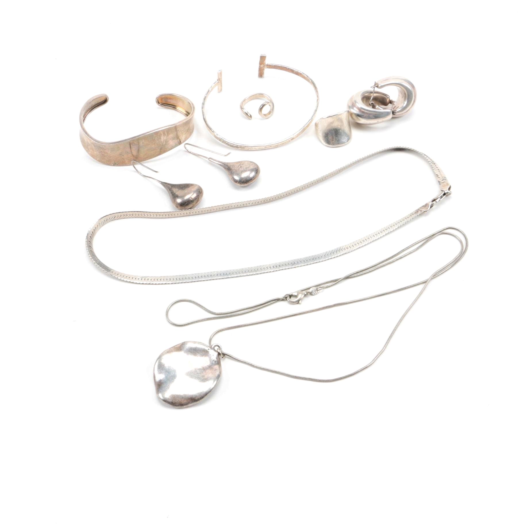 Assortment of Mexican, Italian, and Other Sterling Silver Jewelry