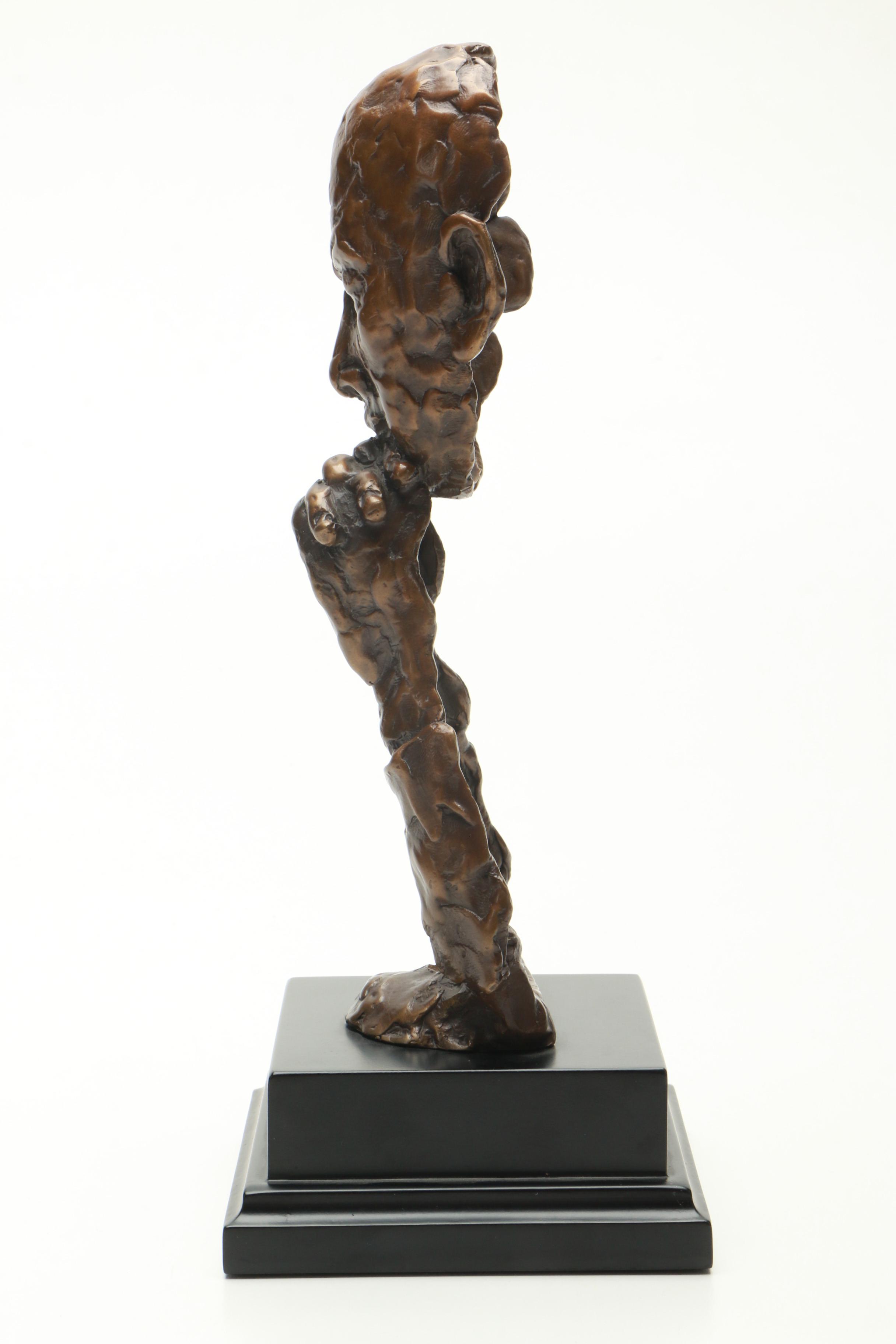Kim B. Copper Sculpture of Thinking Man
