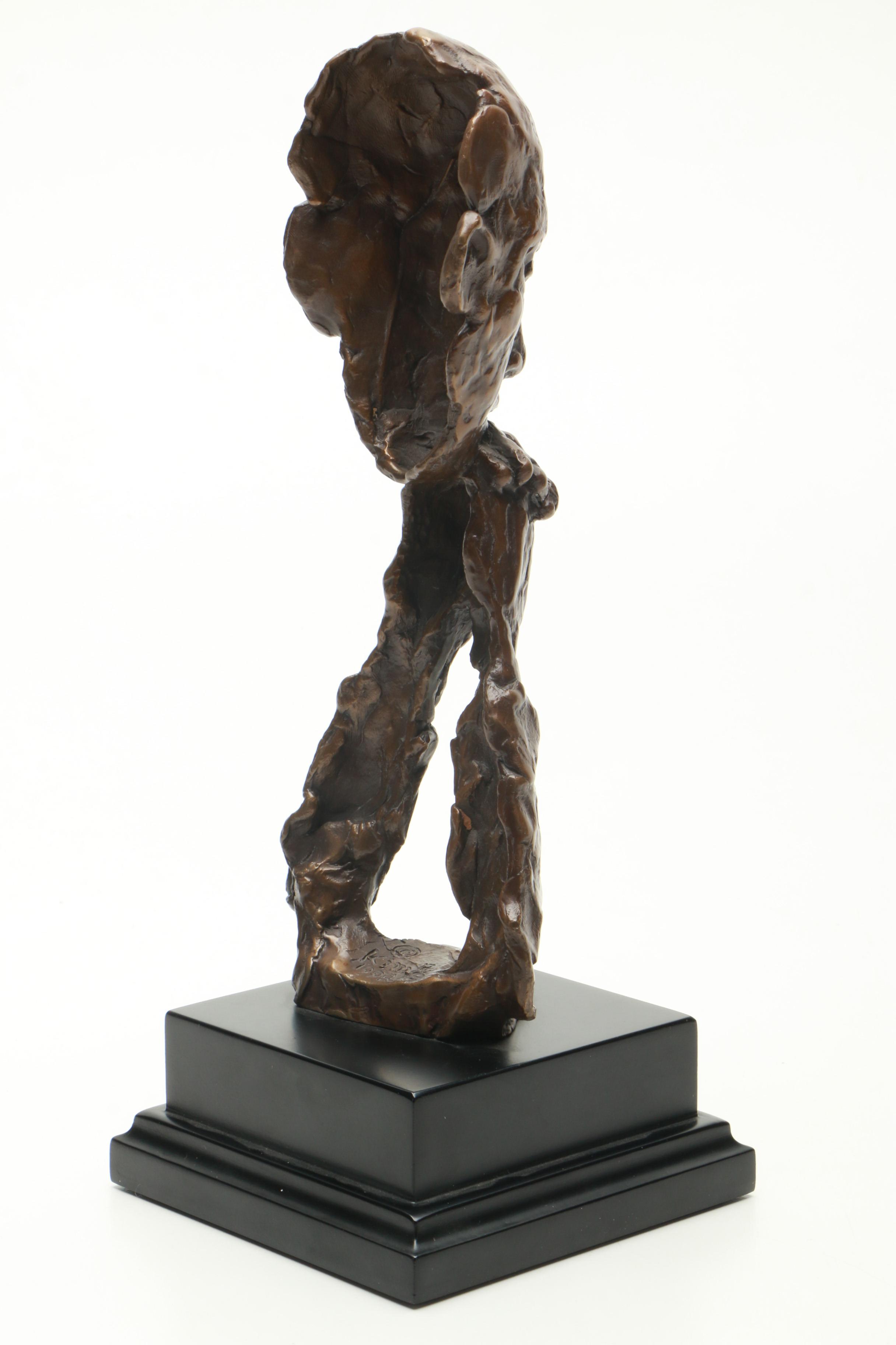 Kim B. Copper Sculpture of Thinking Man