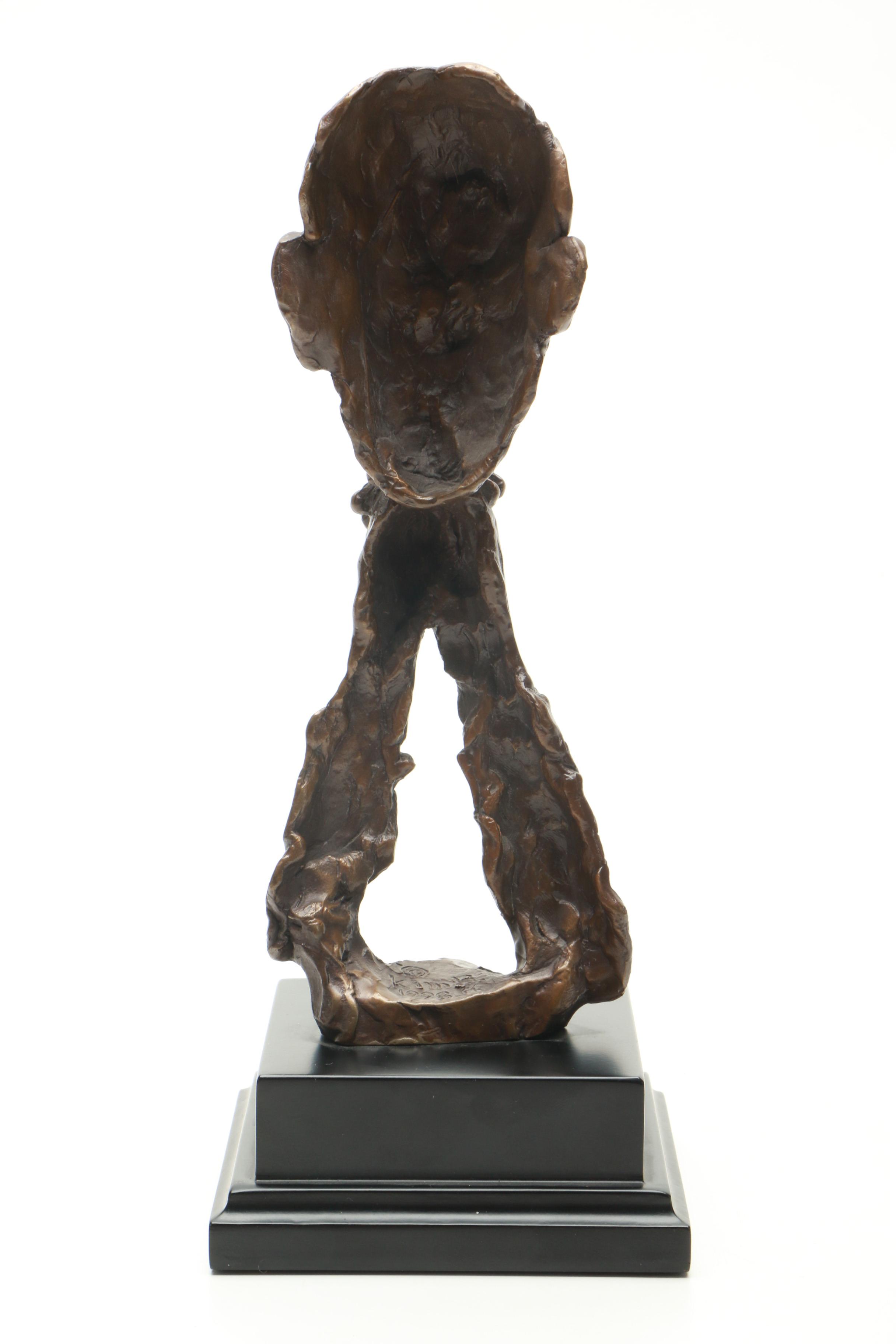 Kim B. Copper Sculpture of Thinking Man