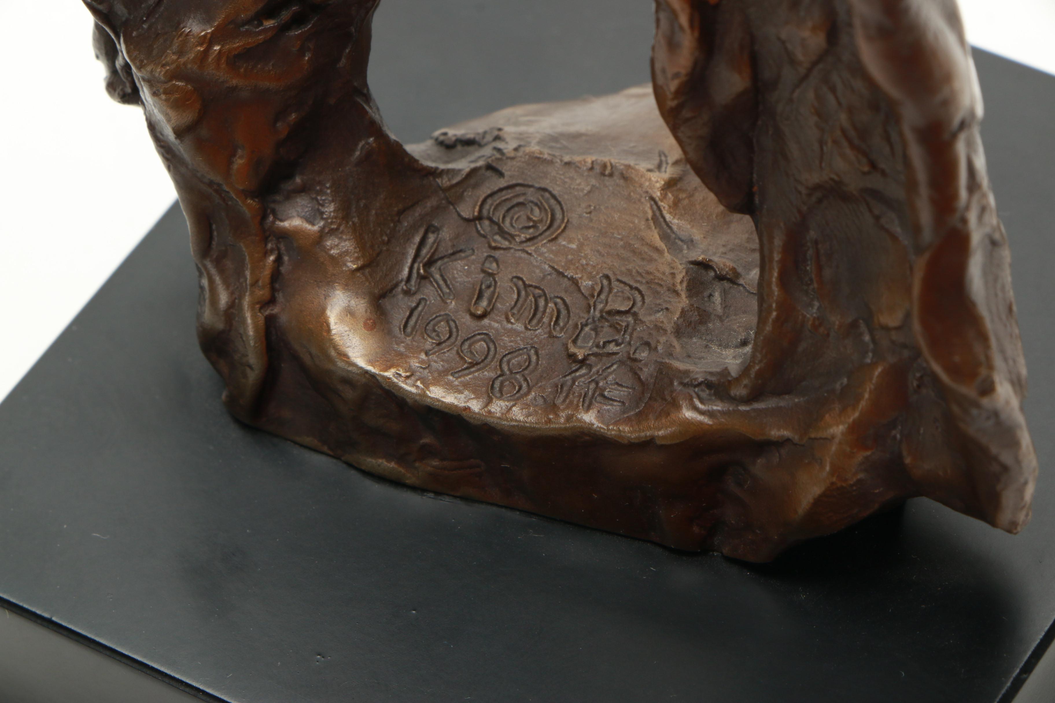 Kim B. Copper Sculpture of Thinking Man