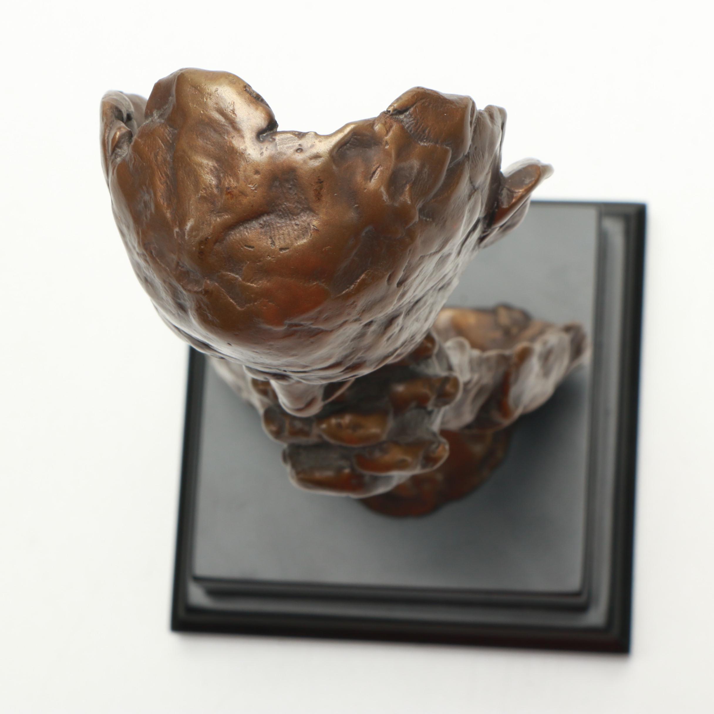 Kim B. Copper Sculpture of Thinking Man