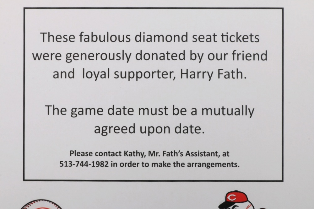 Two Cincinnati Reds Diamond Seat Tickets and Parking Pass for the 2018 Season